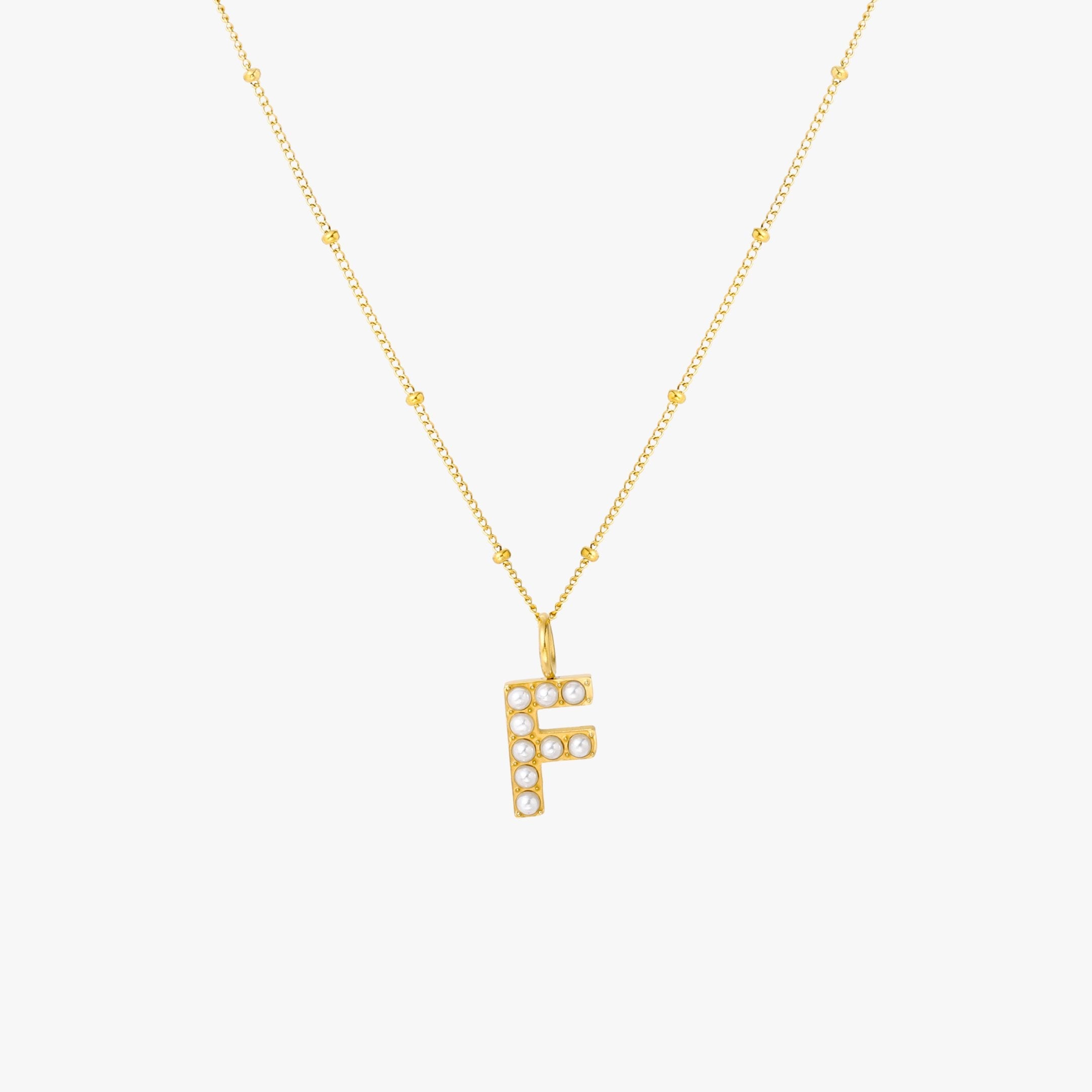 Athena Pearl Initial Necklace