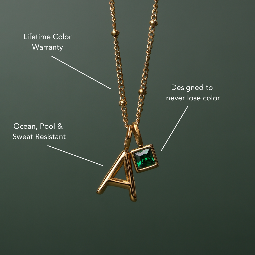 Athena Initial & Birthstone Charm Necklace