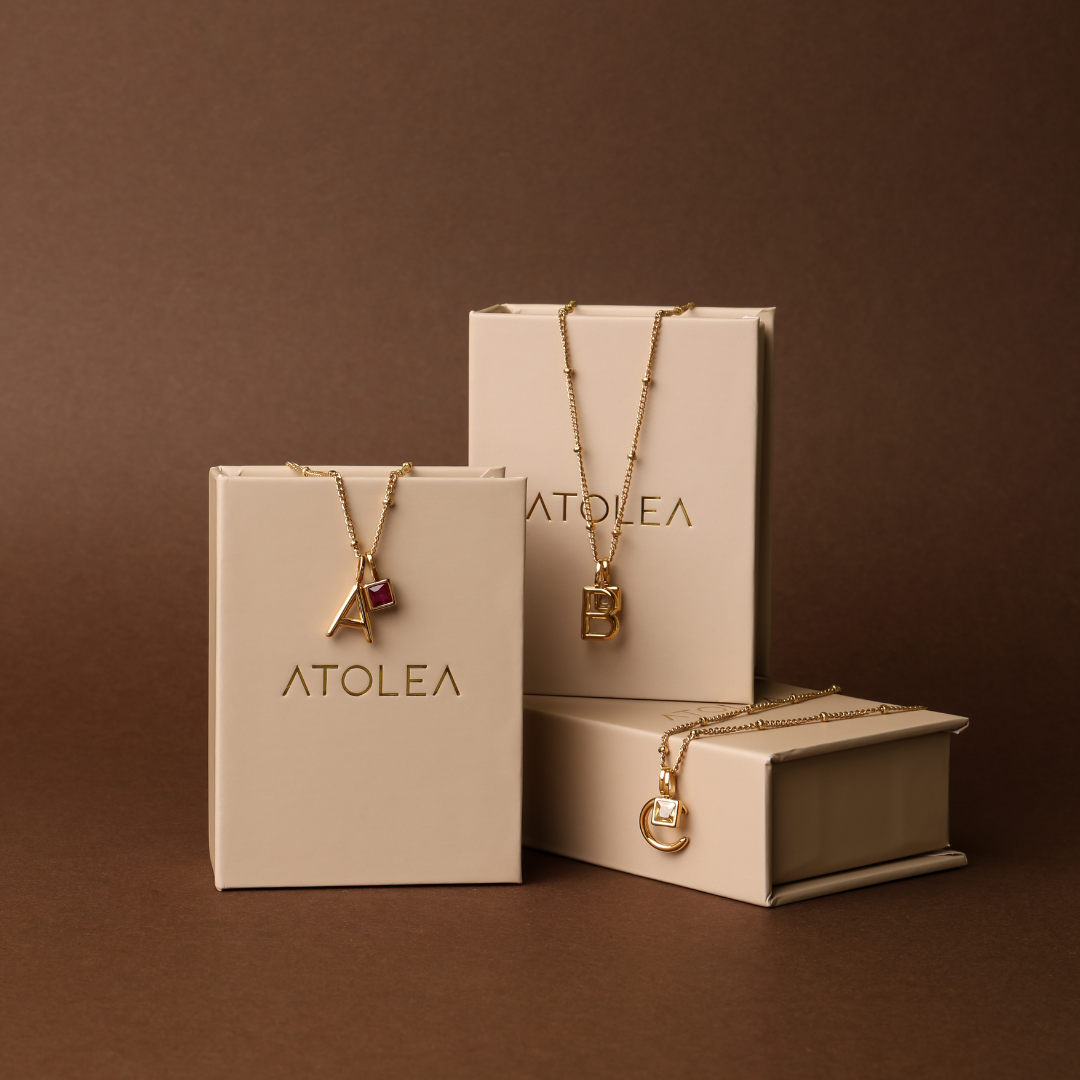 Athena Initial & Birthstone Charm Necklace