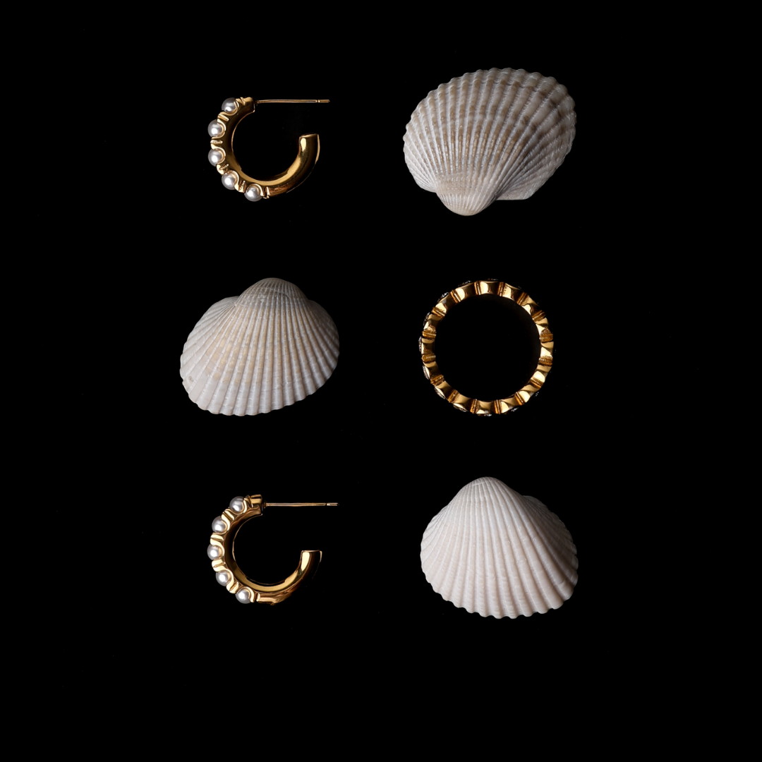 Athena Mini Pearl Huggies Earrings