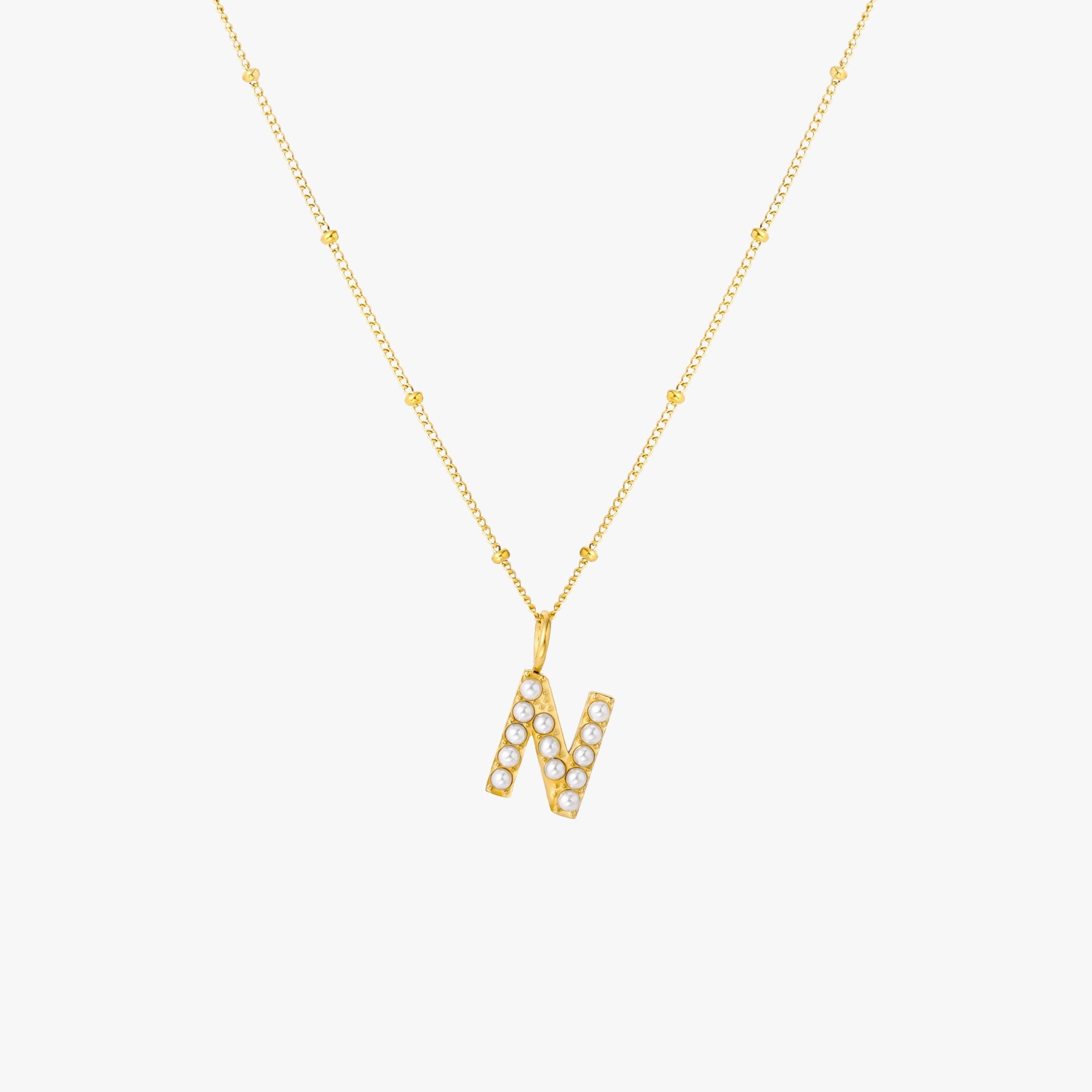 Athena Pearl Initial Necklace