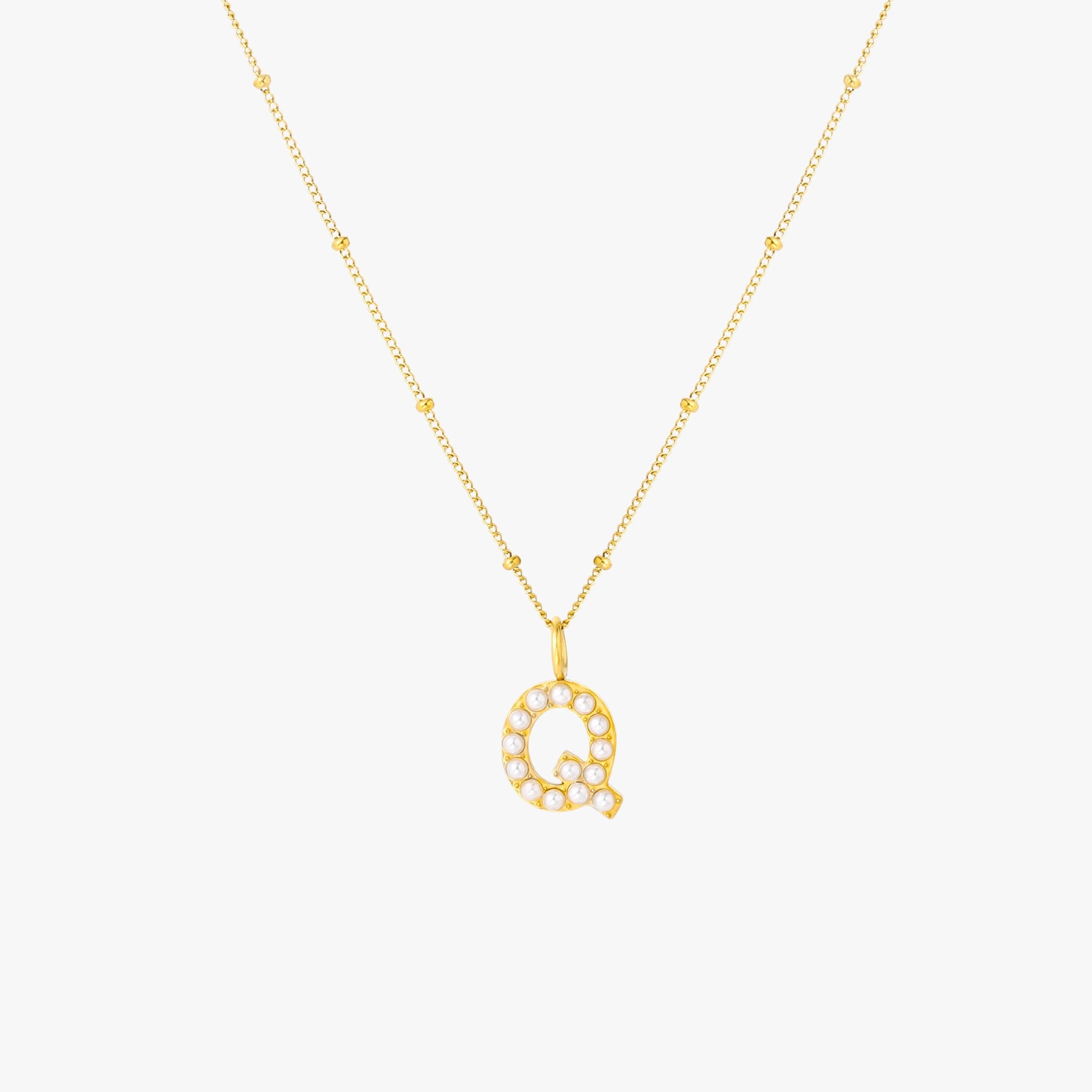 Athena Pearl Initial Necklace