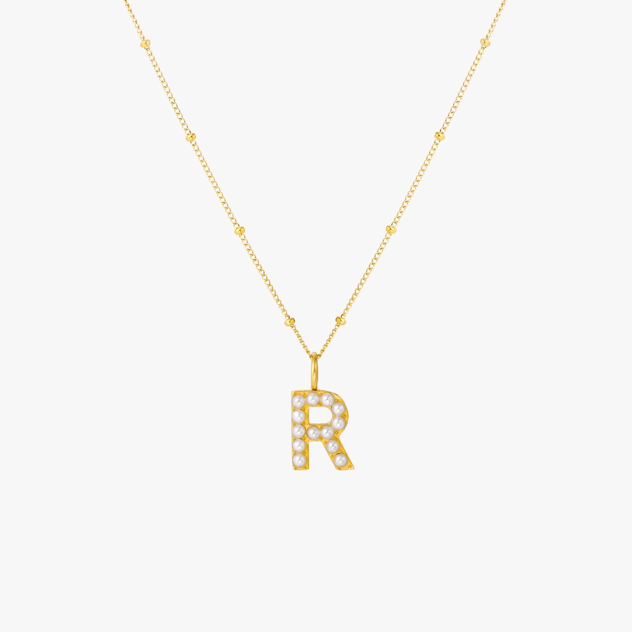 Athena Pearl Initial Necklace