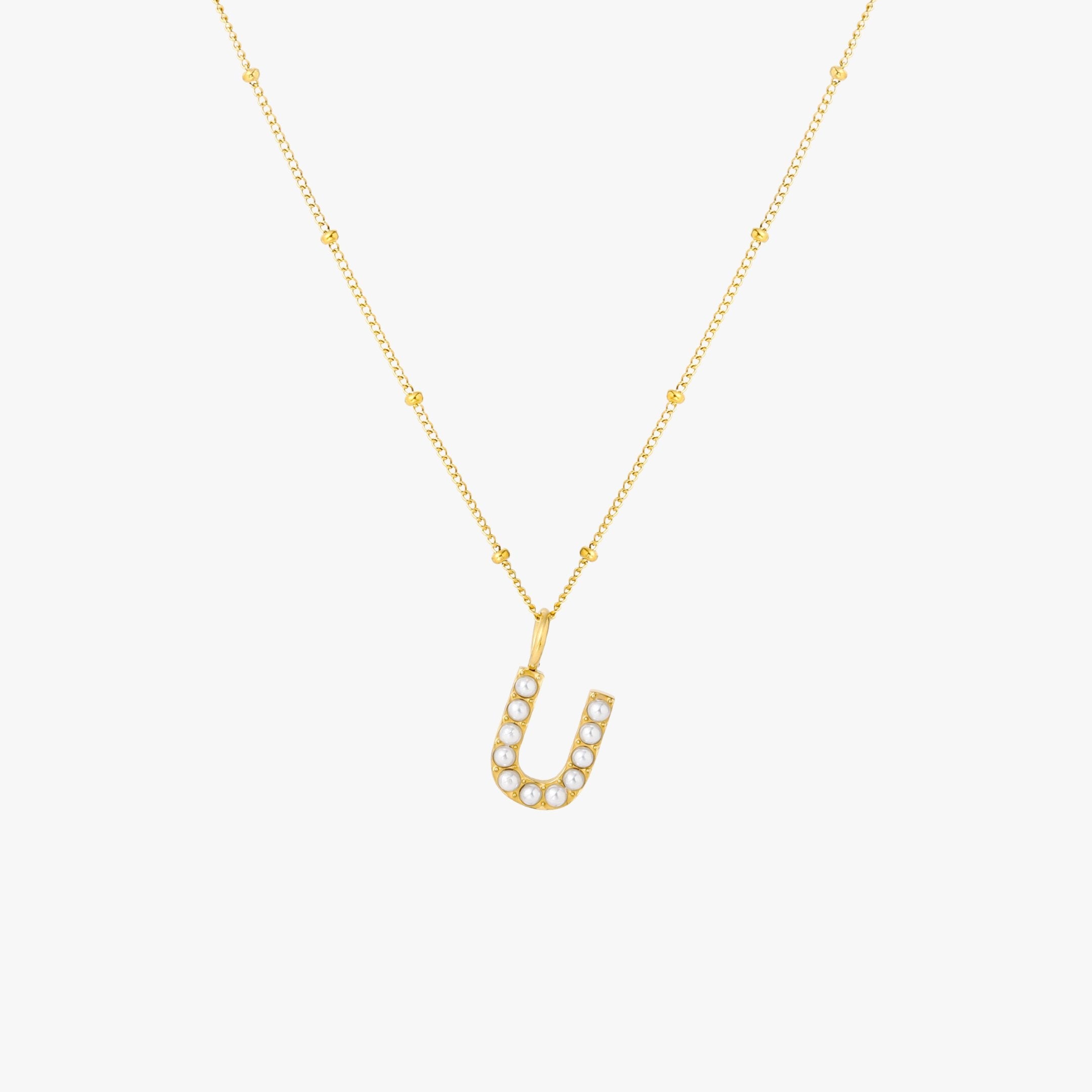 Athena Pearl Initial Necklace