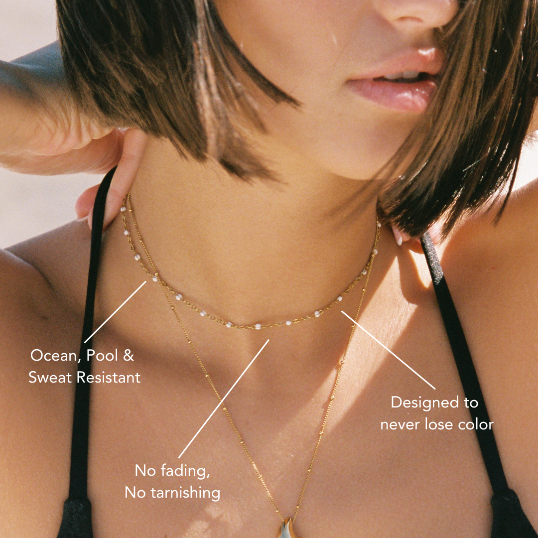 Athena White Beaded Choker