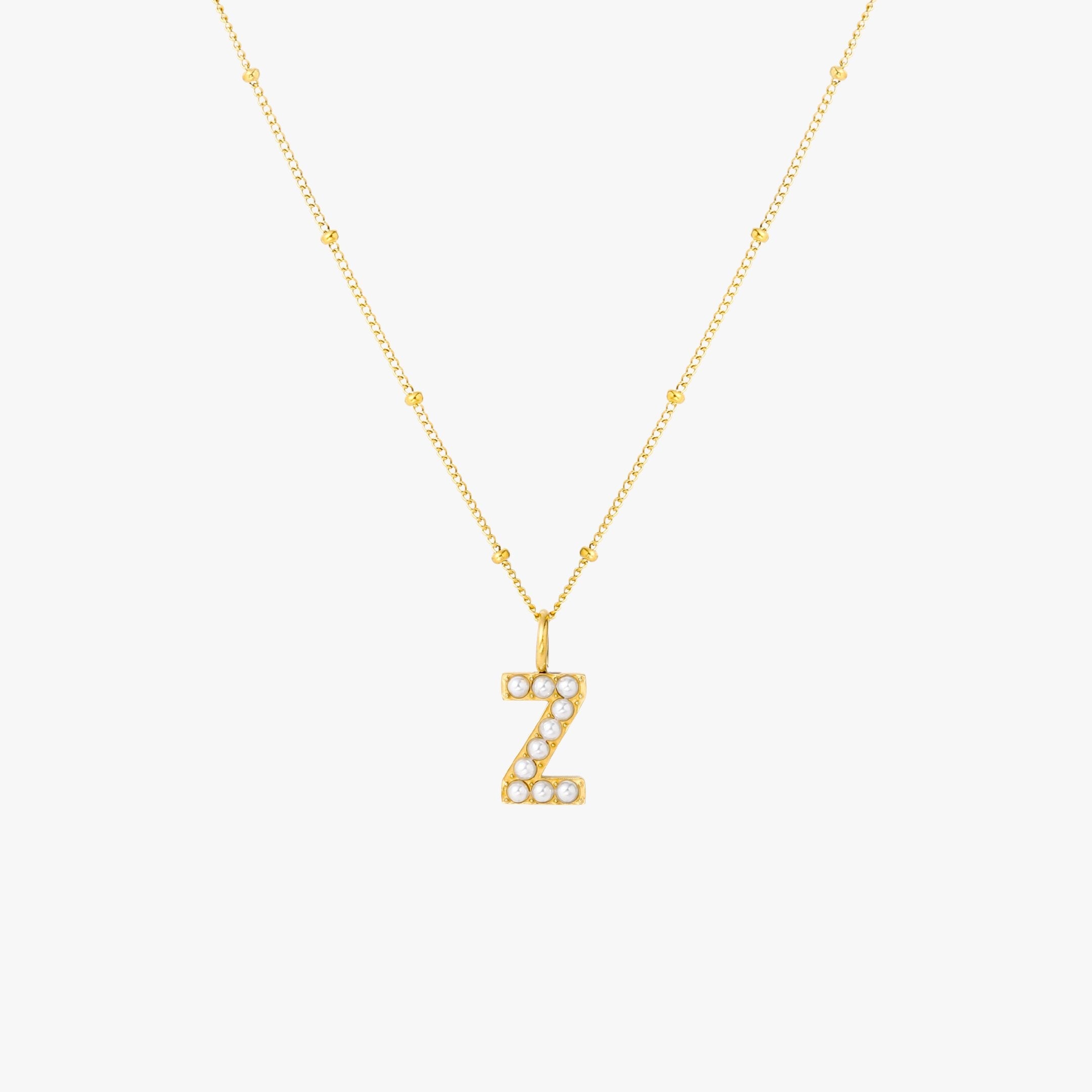 Athena Pearl Initial Necklace