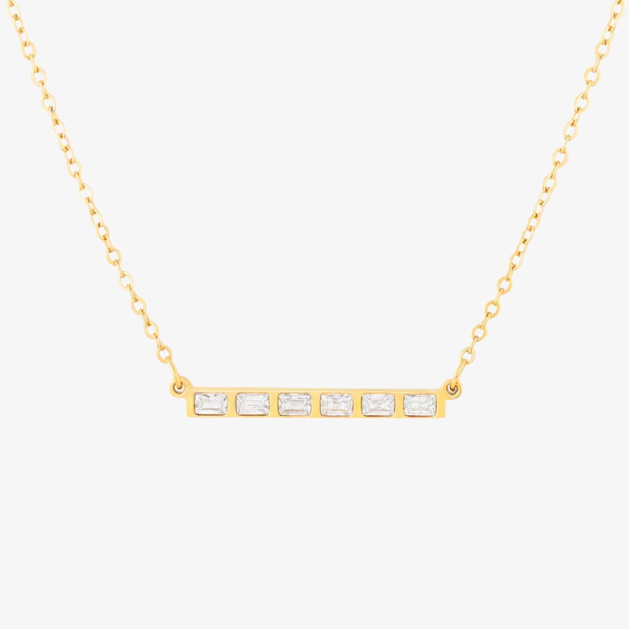 Athena Baguette Line Necklace