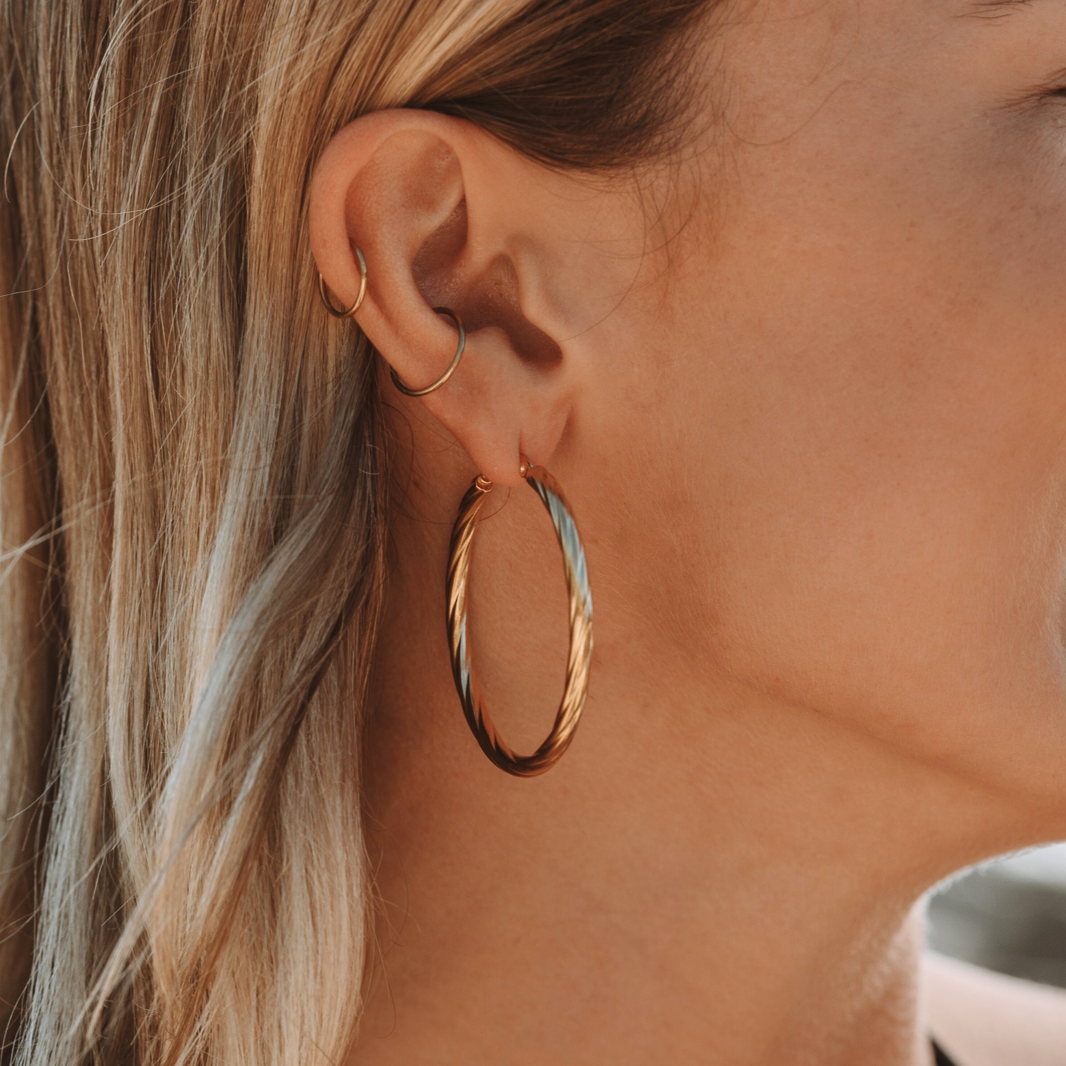 Athena Bold Twisted Hoops