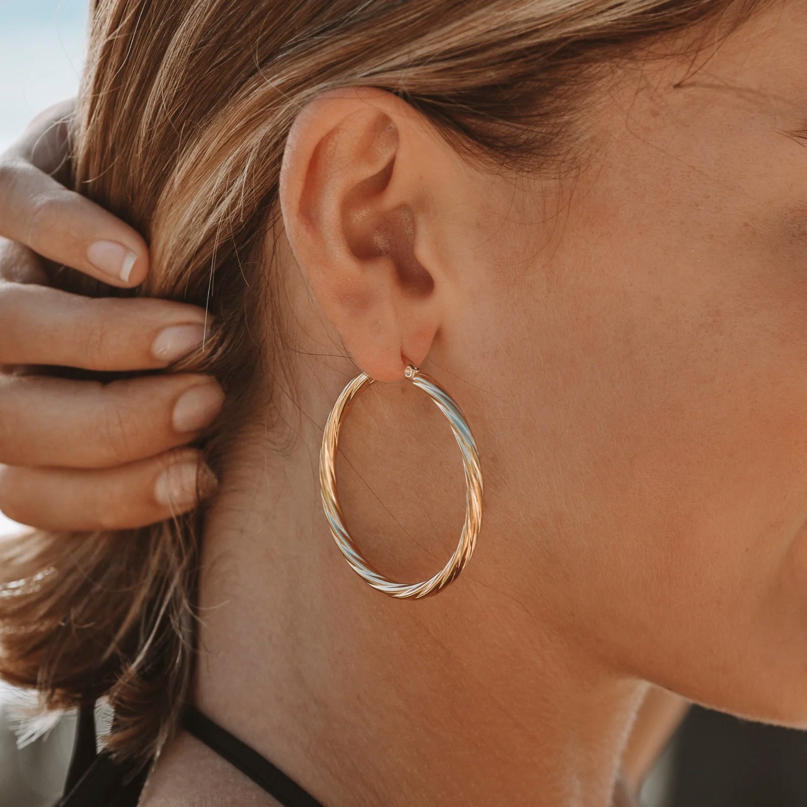 Athena Bold Twisted Hoops