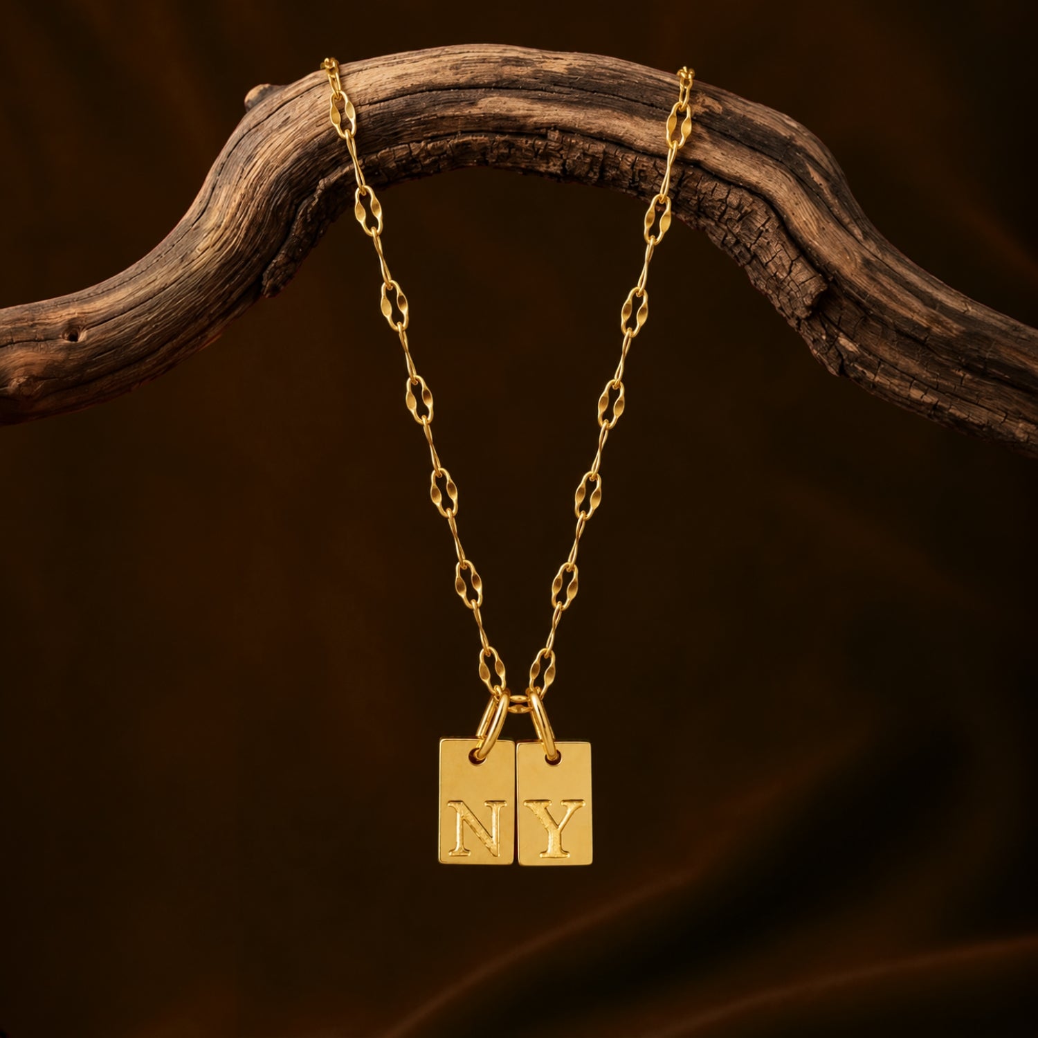 Athena Initial Tag Necklace