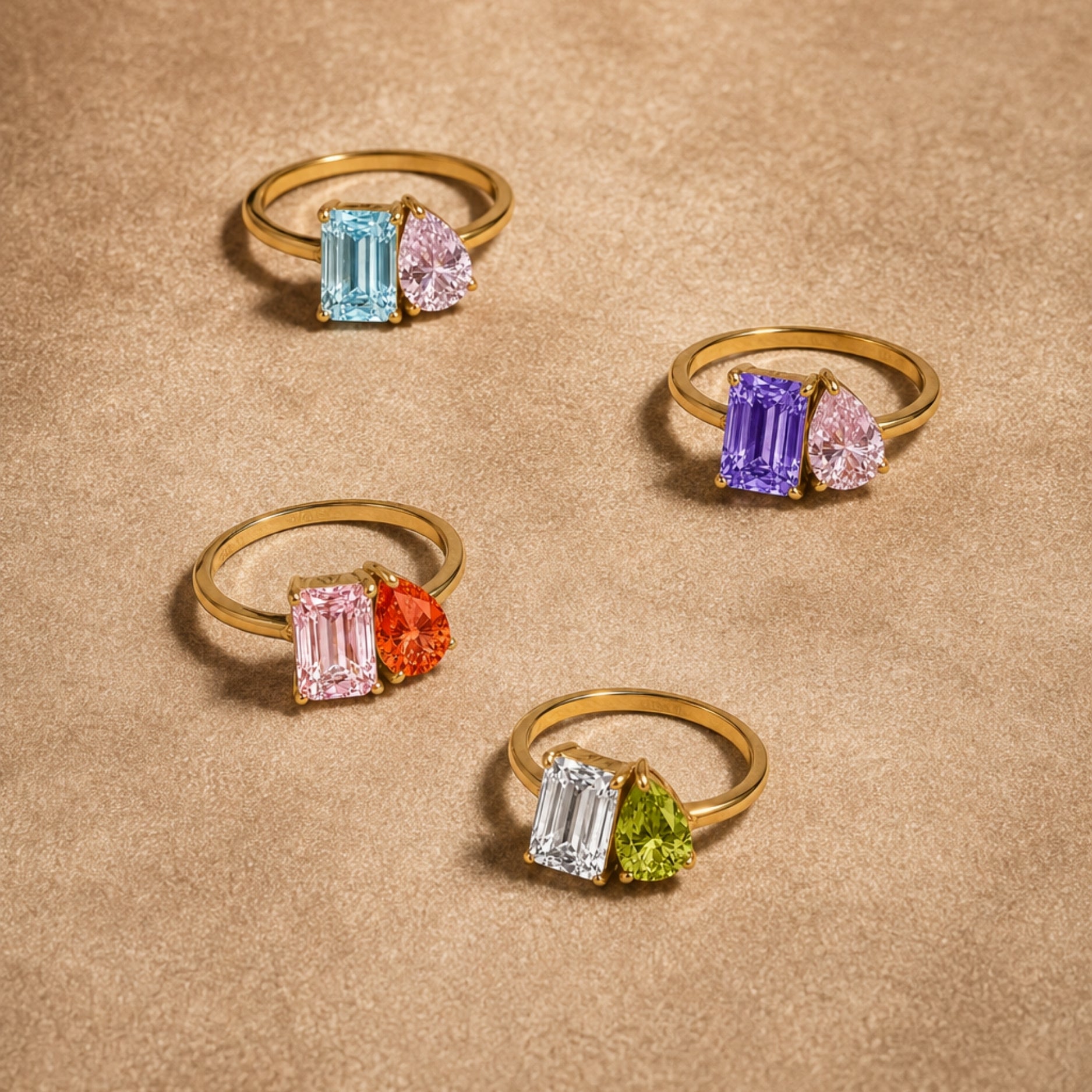 Athena Toi et Moi Birthstone Ring