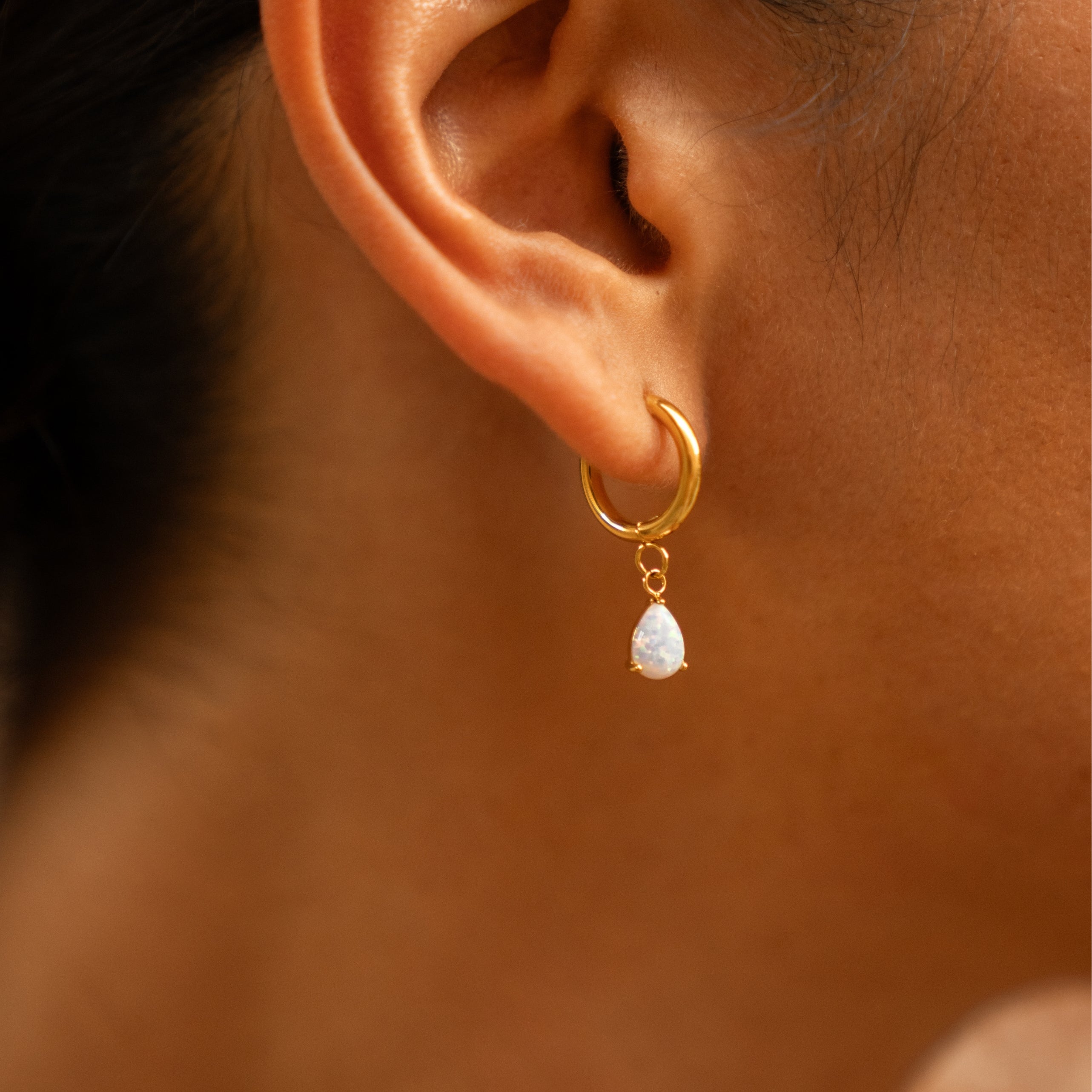 Athena Opal Hoops