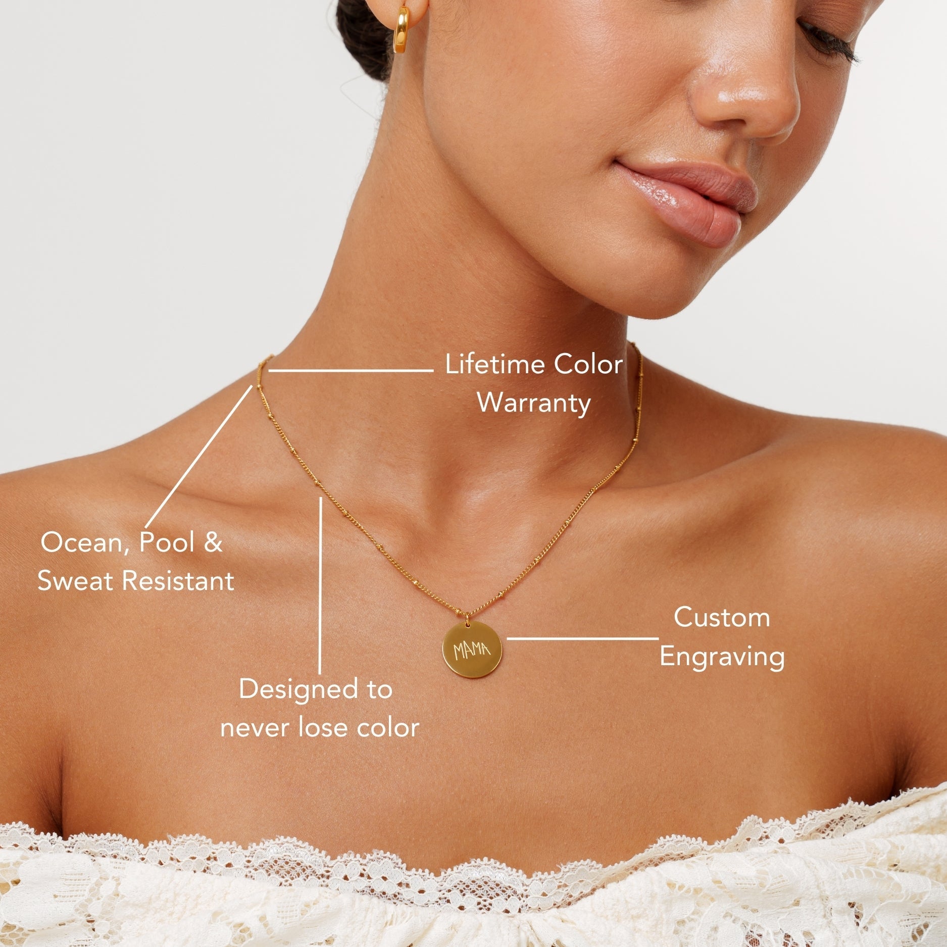 Athena Drawing Disc Necklace