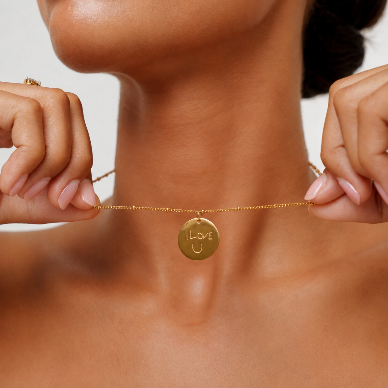Athena Drawing Disc Necklace