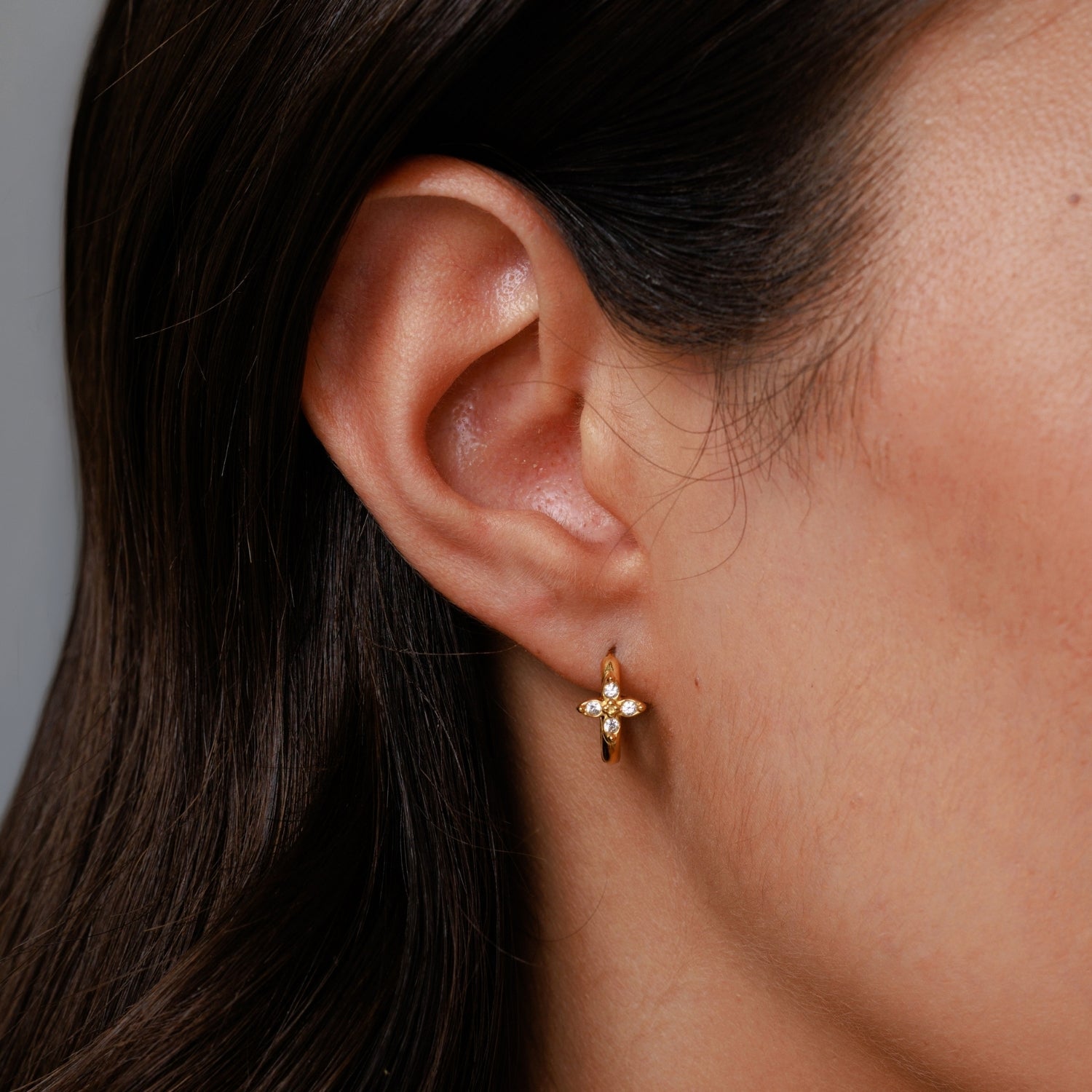 Athena Daisy Hoops Earrings