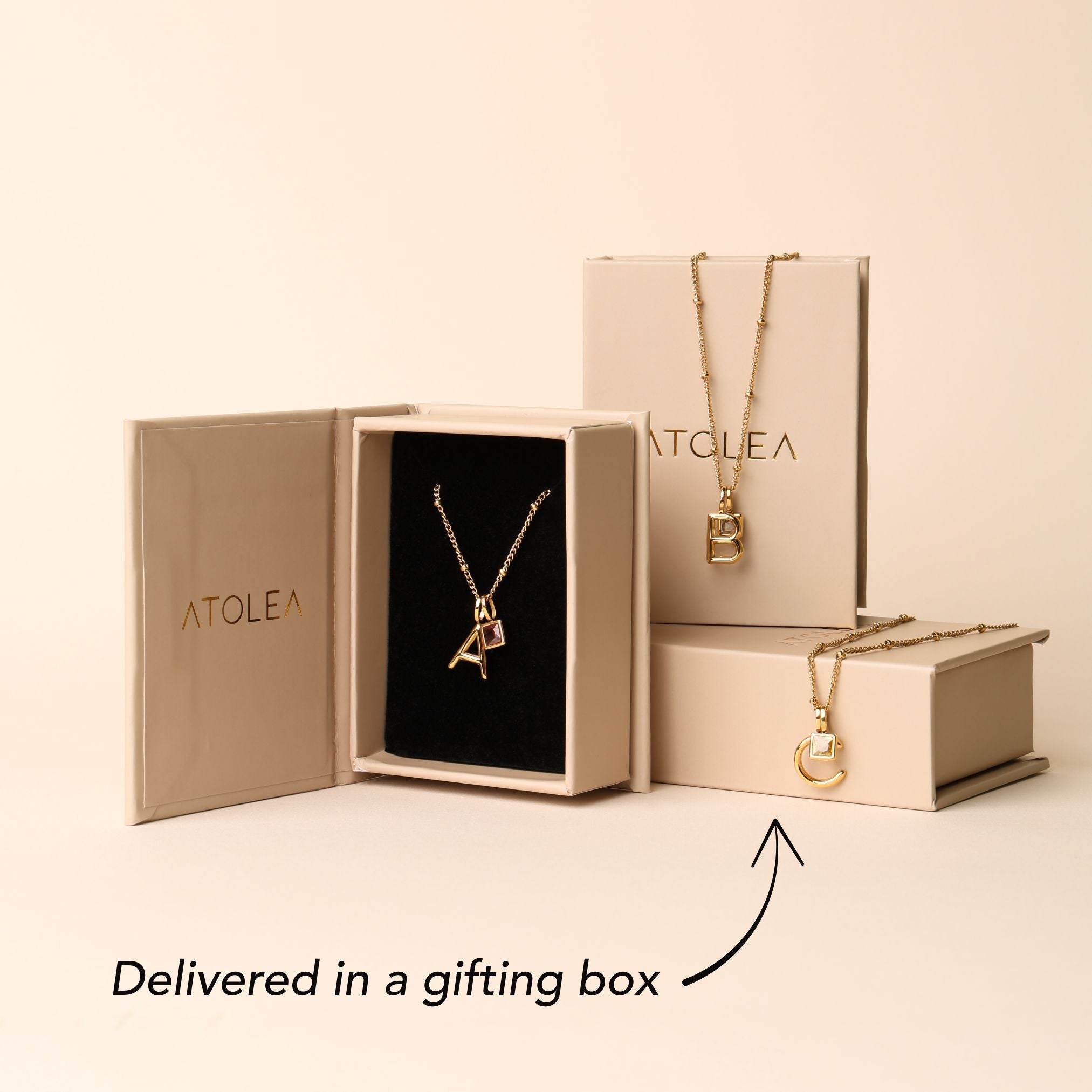 Athena Initial & Birthstone Charm Necklace