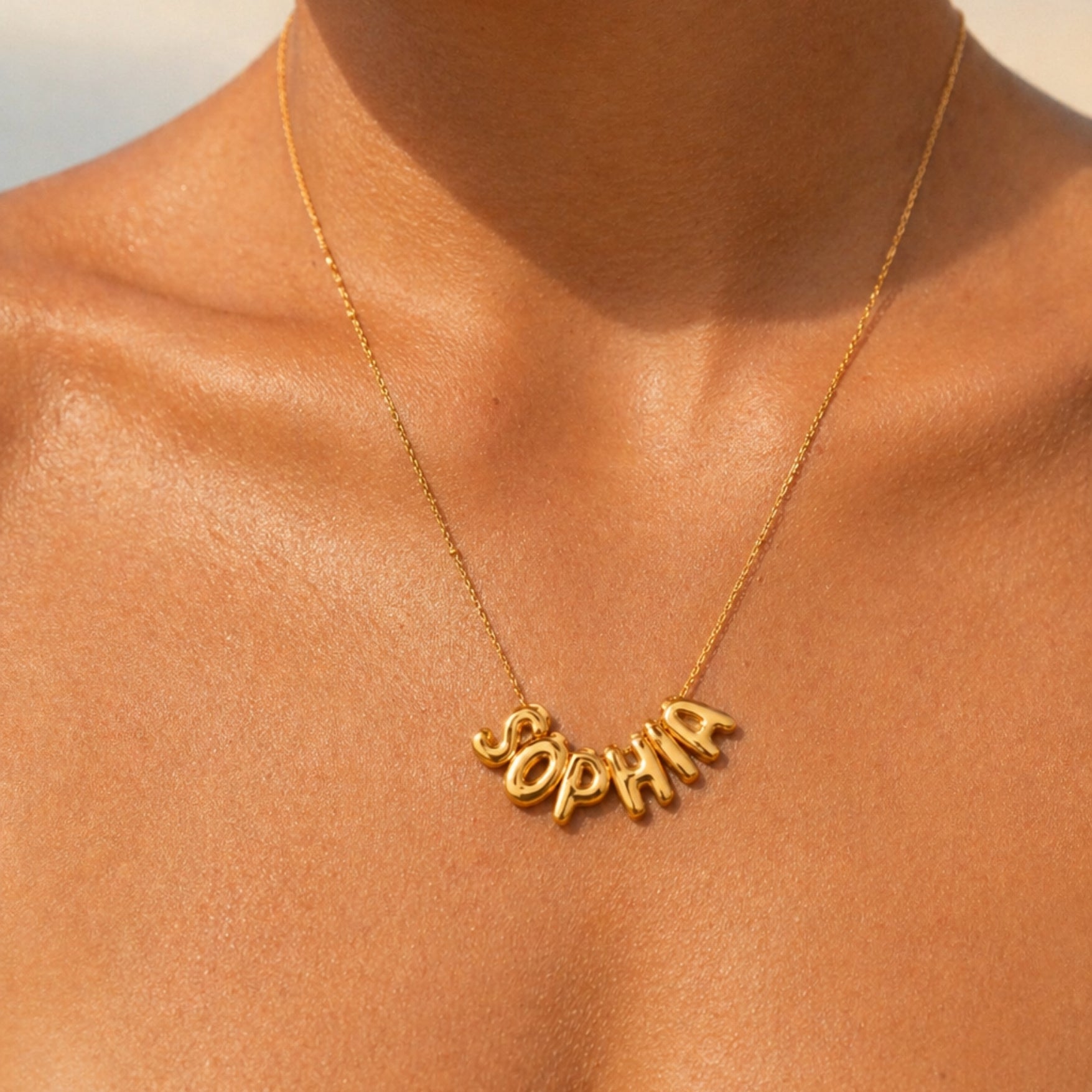 Athena Bubble Name Necklace