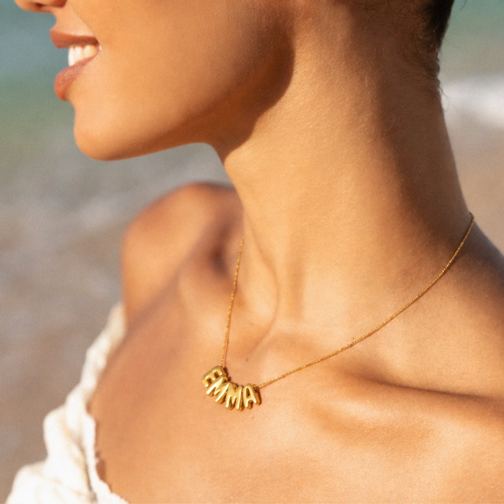 Athena Bubble Name Necklace