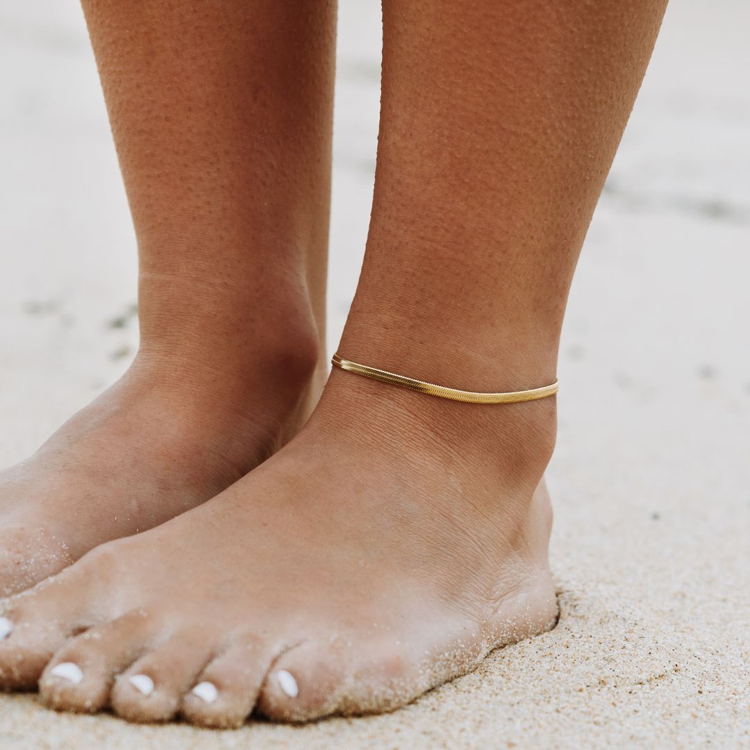 Athena "Kauai" Herringbone Anklet