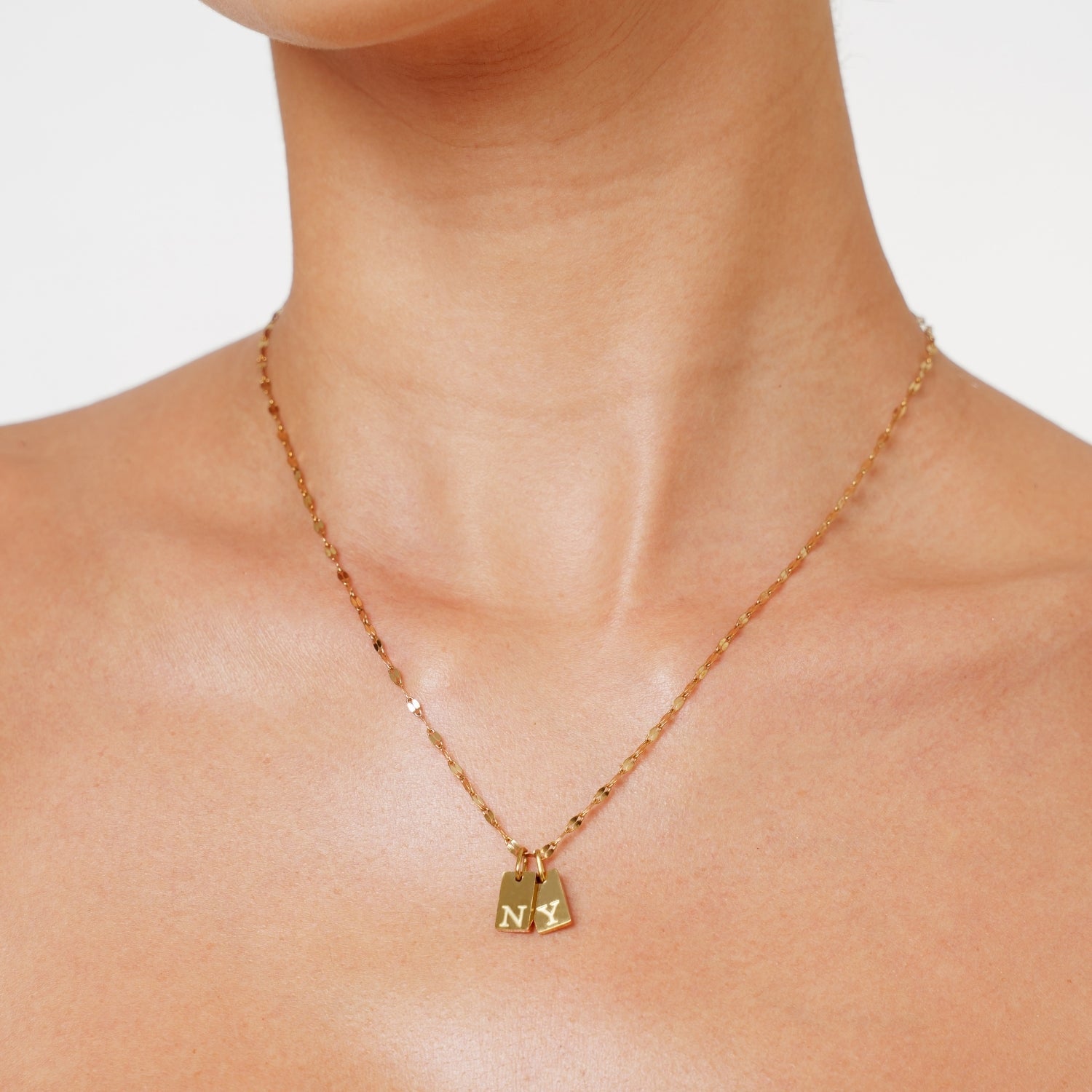 Athena Initial Tag Necklace