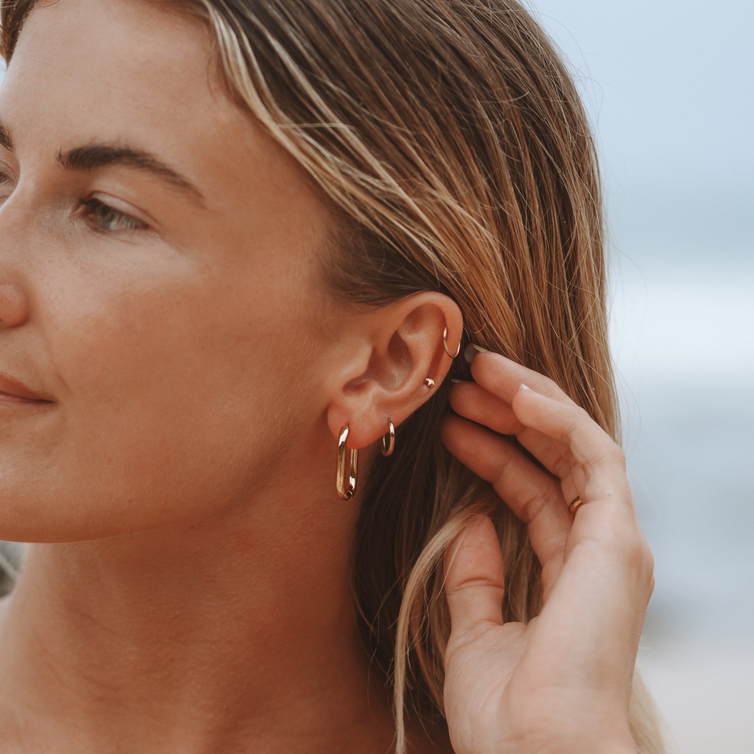 Athena Oval Hoop Earrings