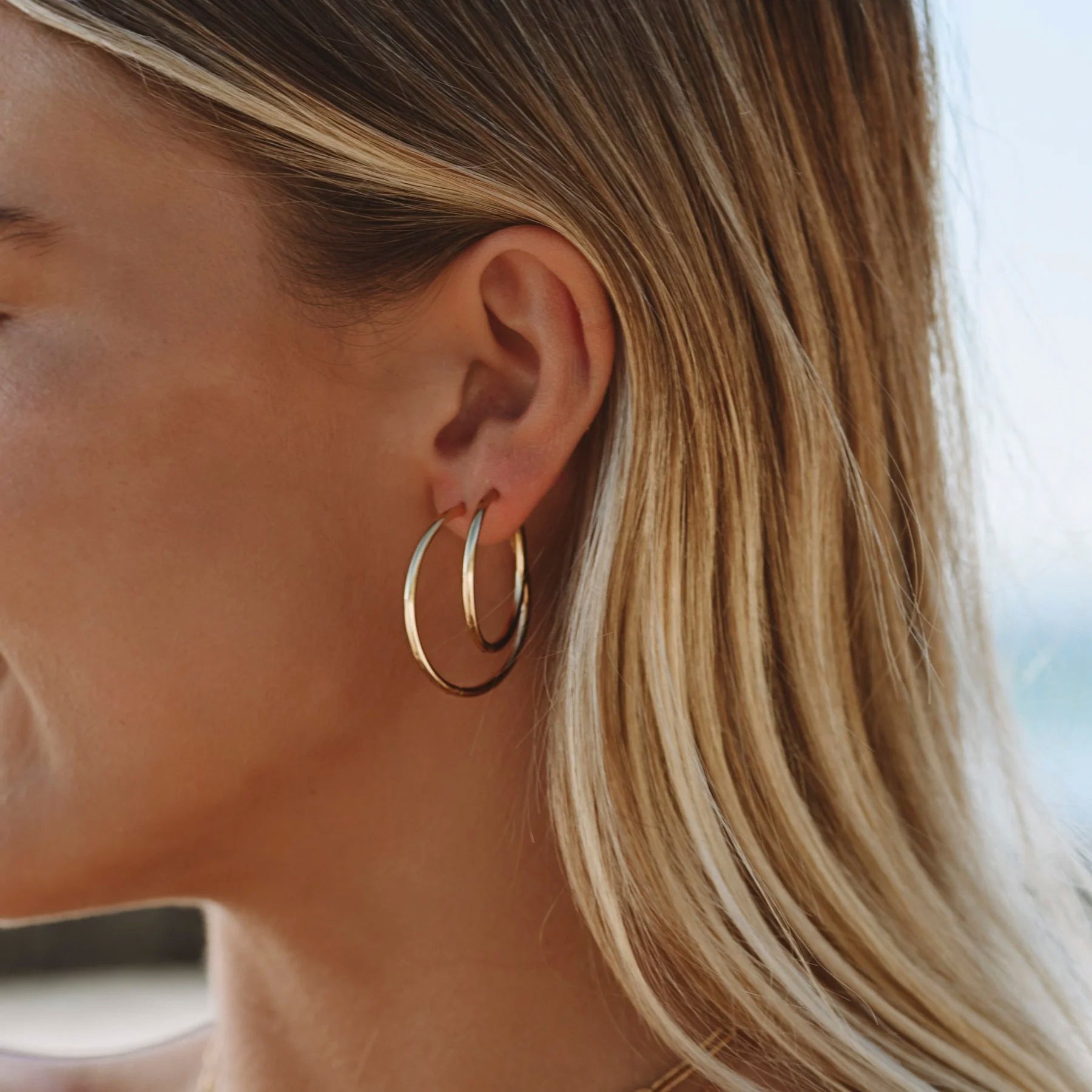 Athena Thin Hoop Earrings