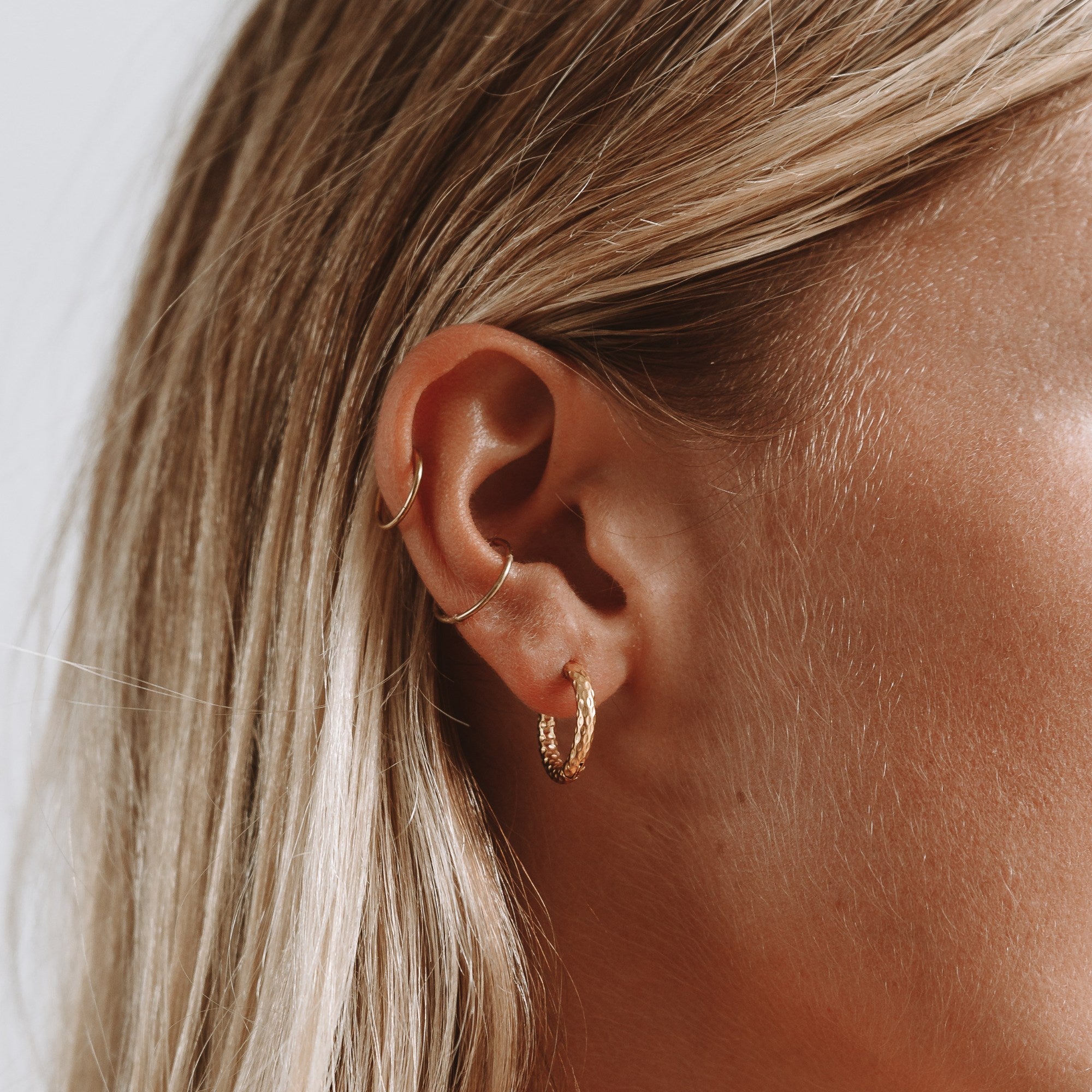Athena Hammered Hoops Earrings