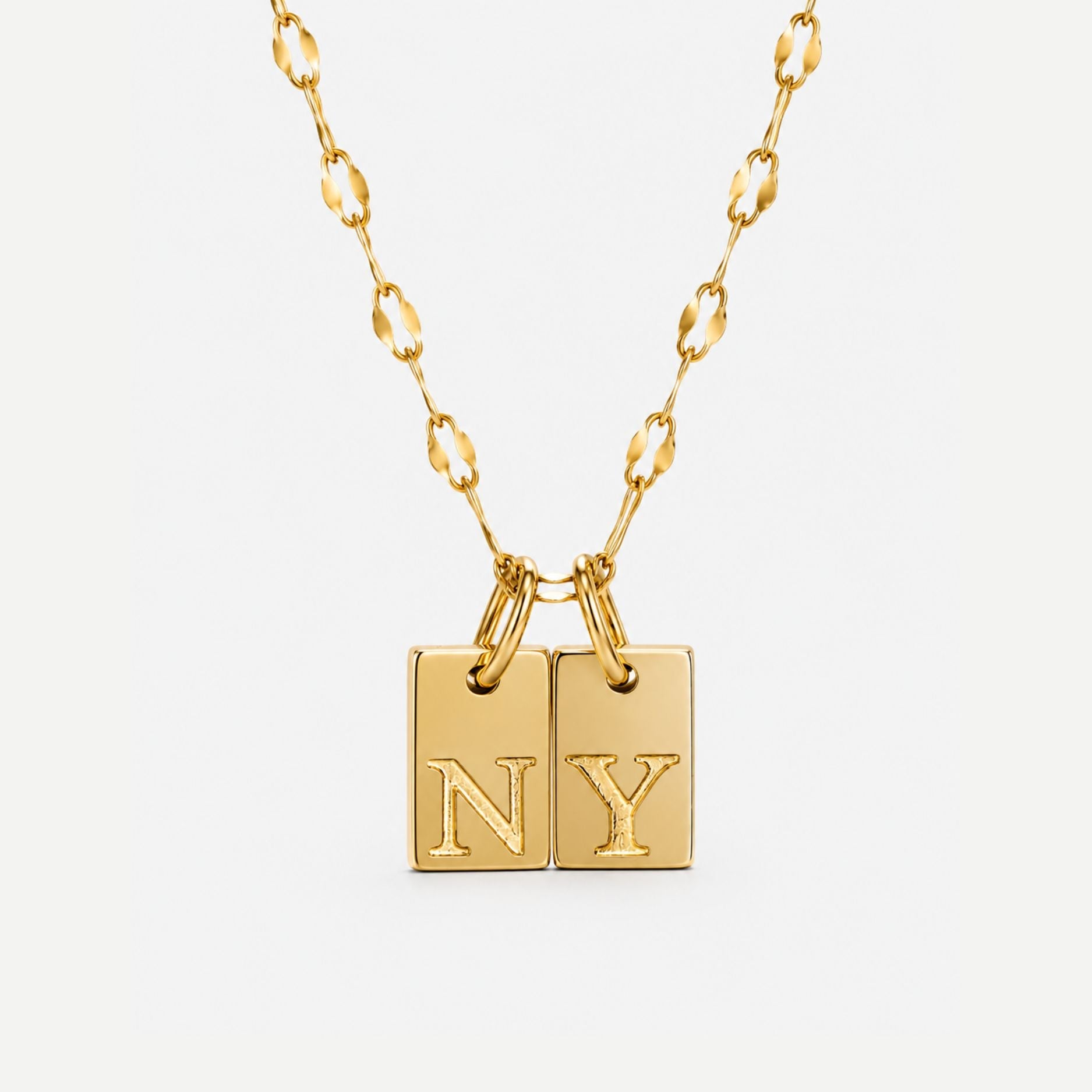 Athena Initial Tag Necklace