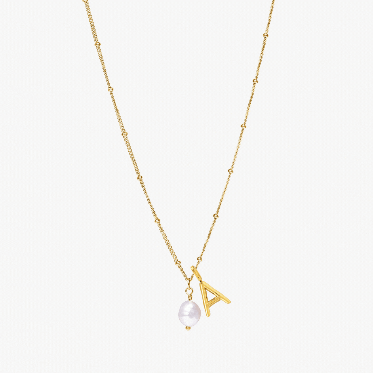 Athena Initial & Pearl Necklace