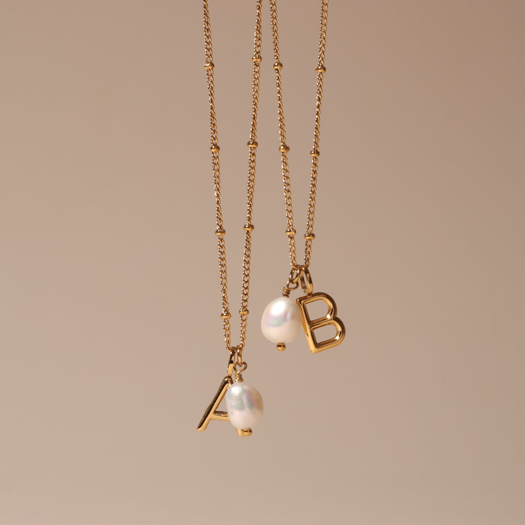 Athena Initial & Pearl Necklace
