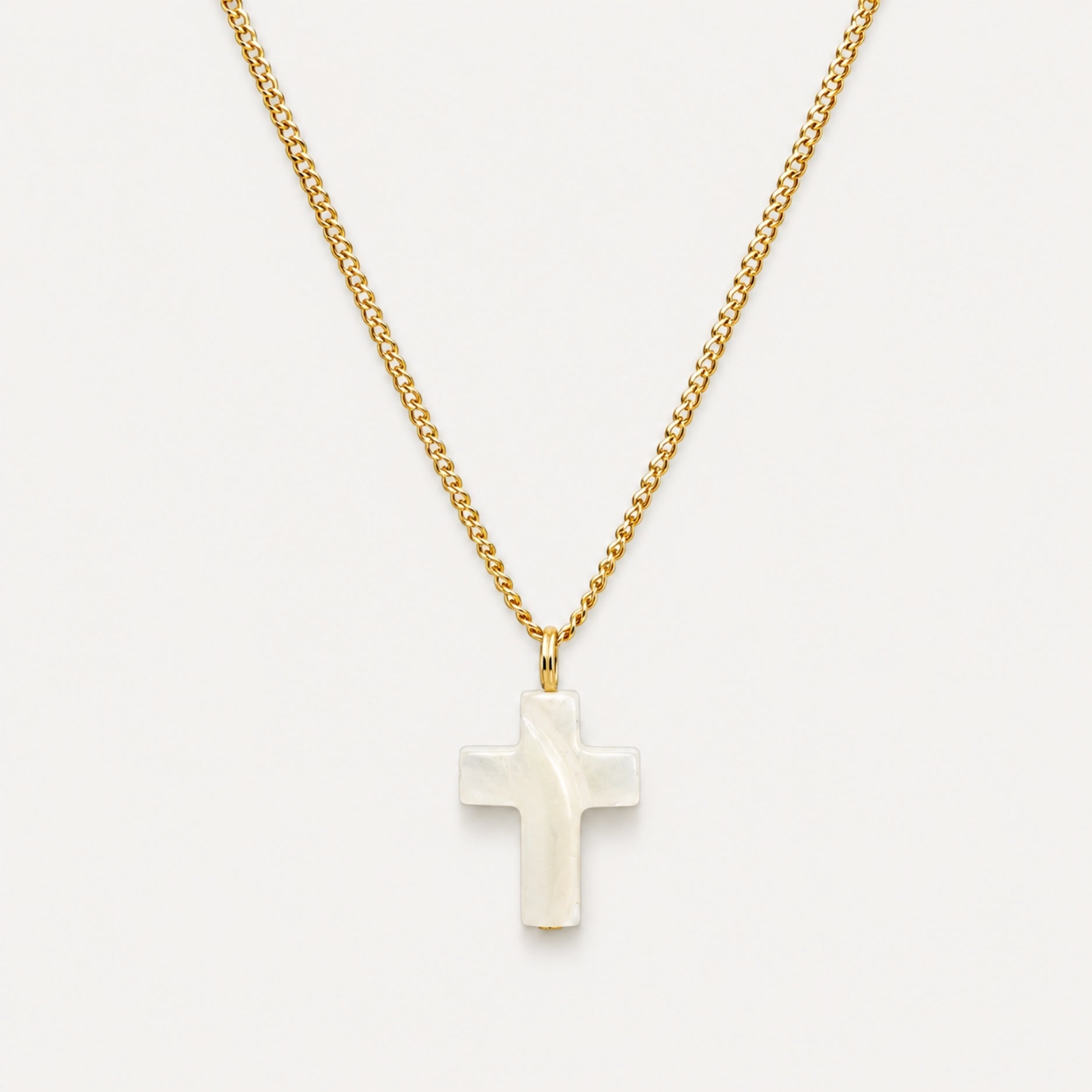 Athena Mother of Pearl Cross Necklace