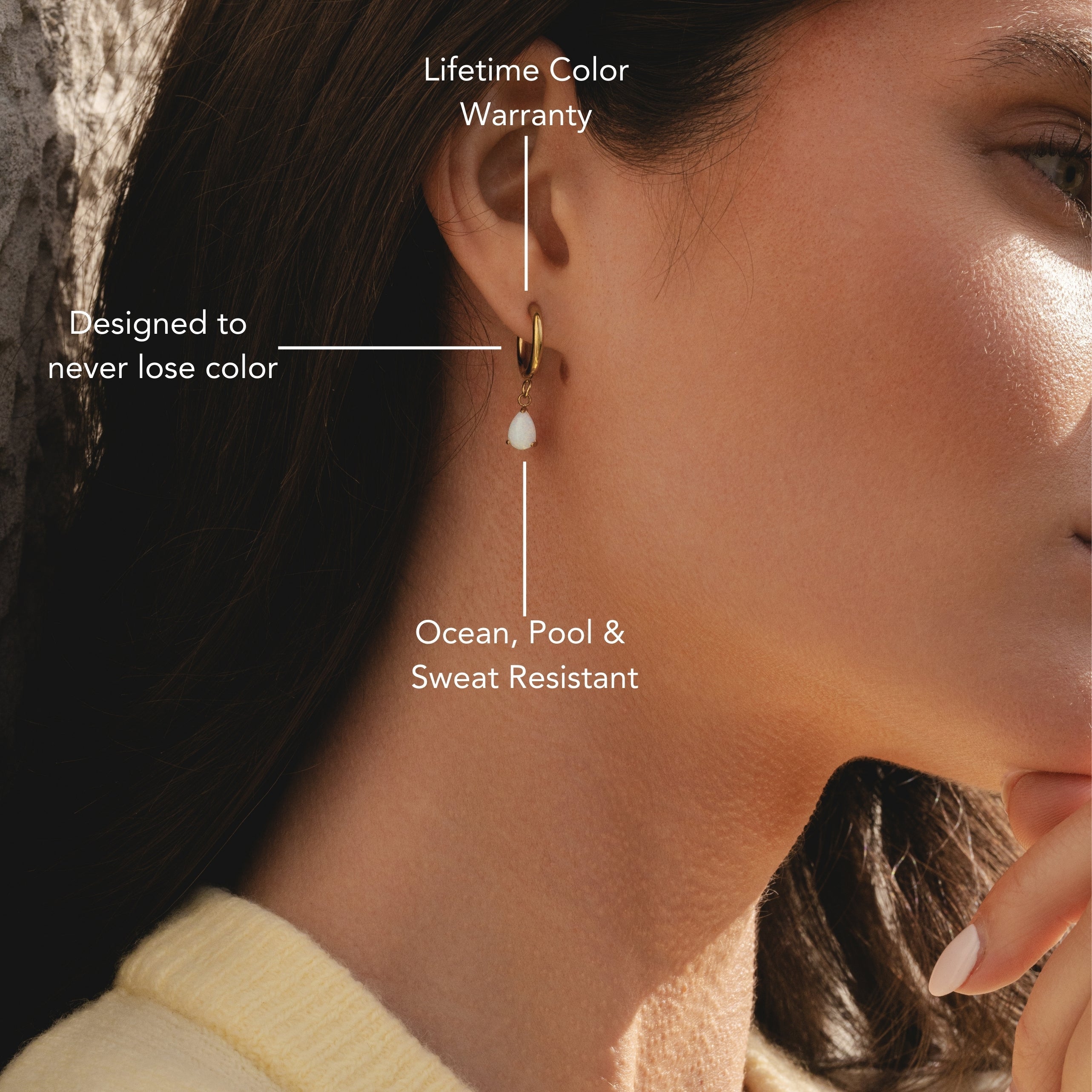 Athena Opal Hoops