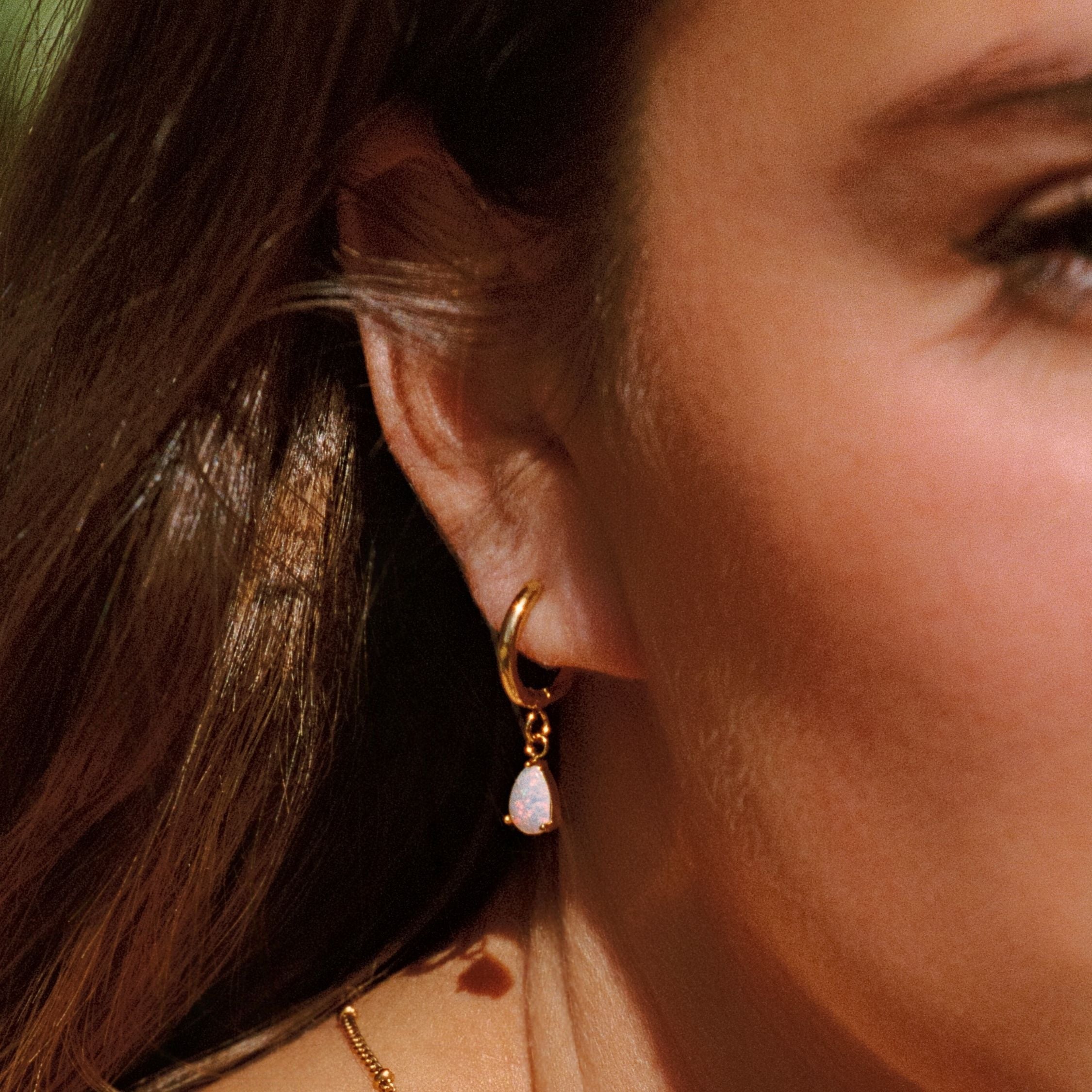 Athena Opal Hoops