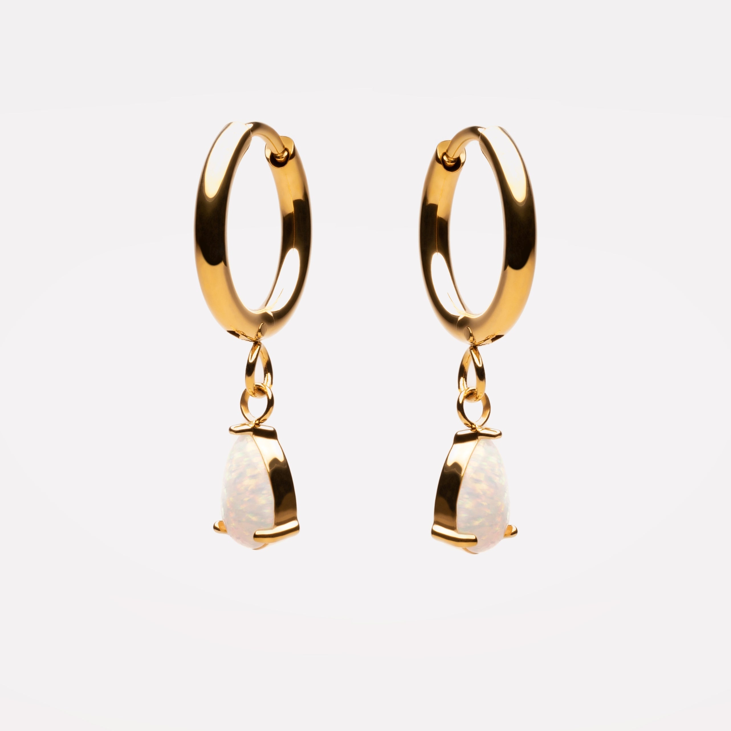 Athena Opal Hoops