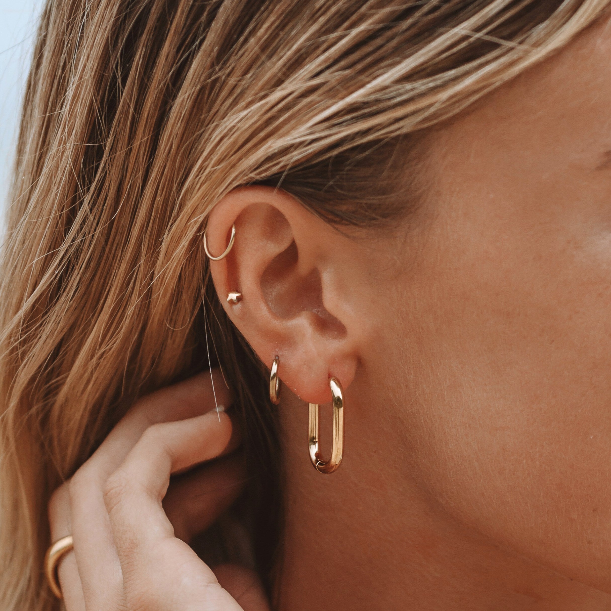 Athena Oval Hoop Earrings