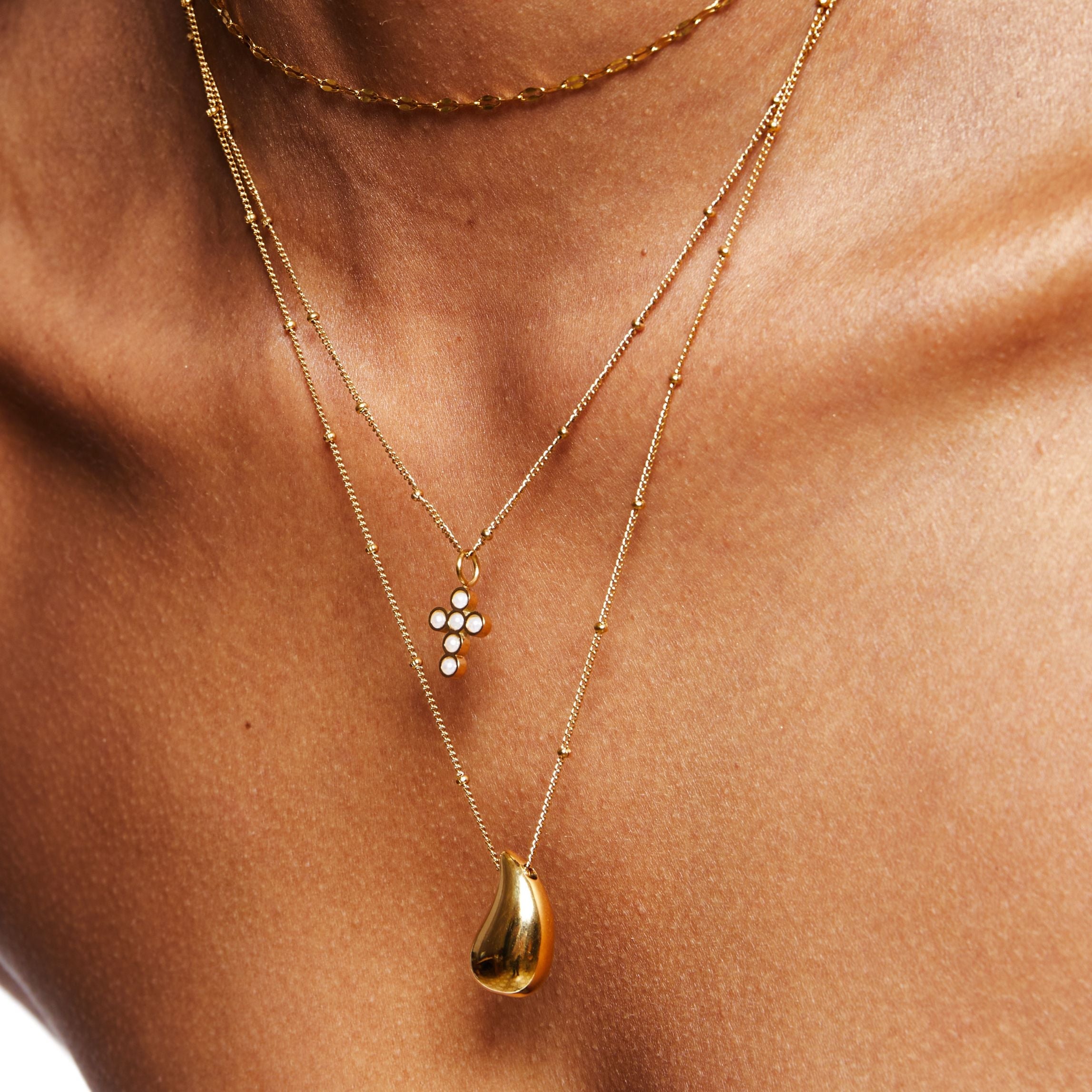 Athena Pearl Cross Necklace