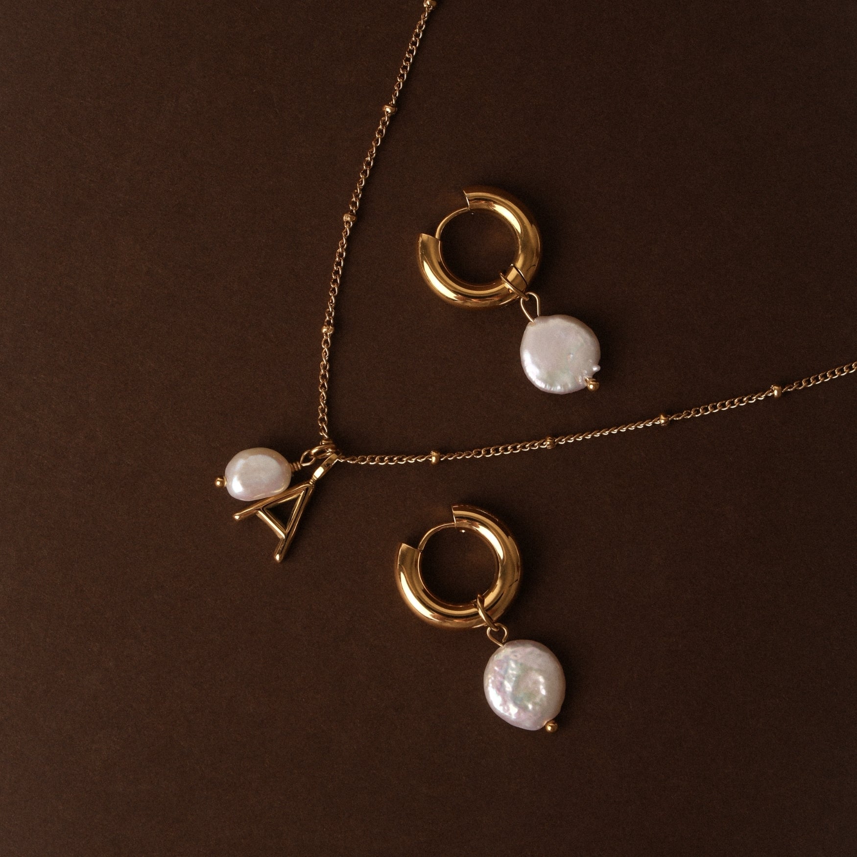 Athena Initial & Pearl Necklace