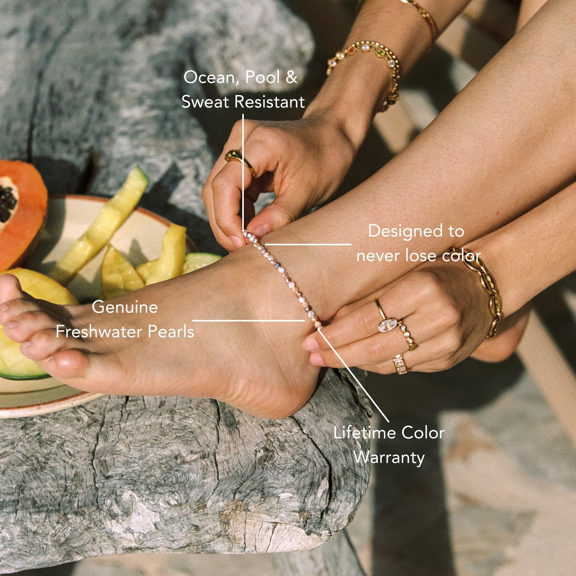 Athena Perla Rosa Anklet
