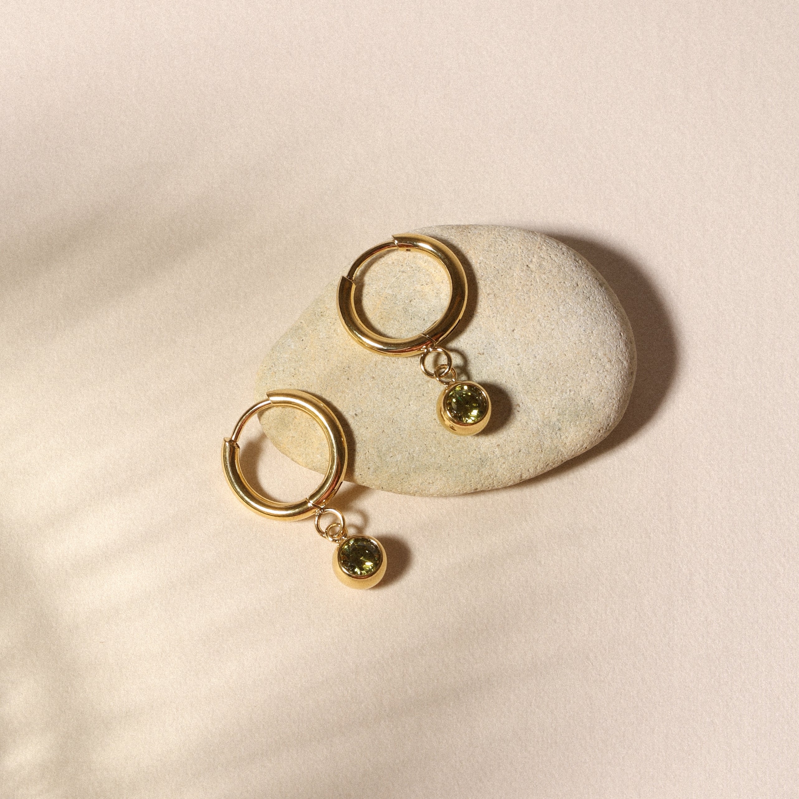 Athena Birthstone Charm Hoops