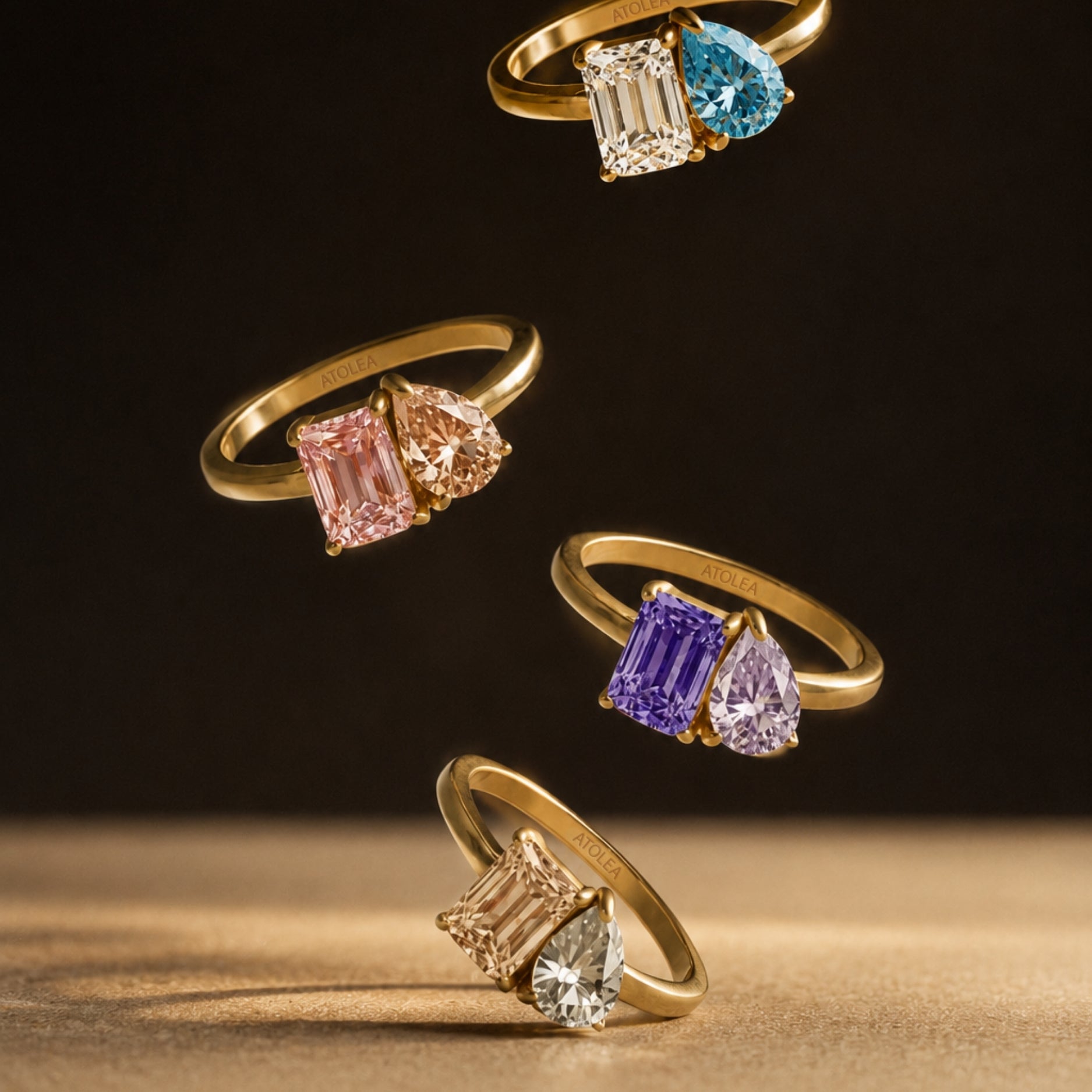 Athena Toi et Moi Birthstone Ring