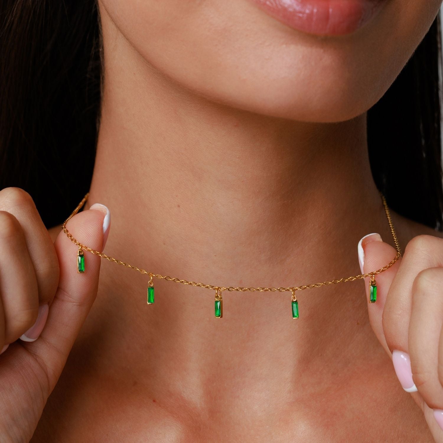 Athena Rain of Emeralds Choker