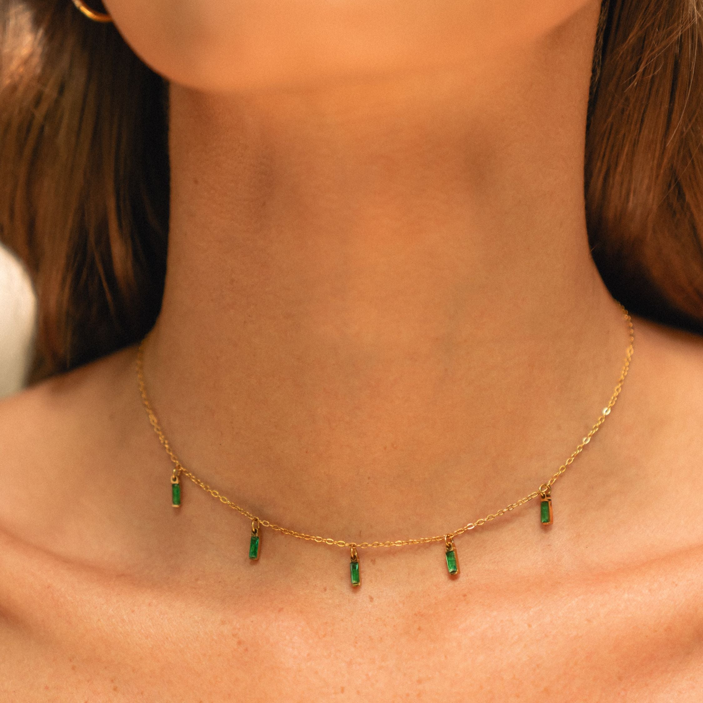 Athena Rain of Emeralds Choker