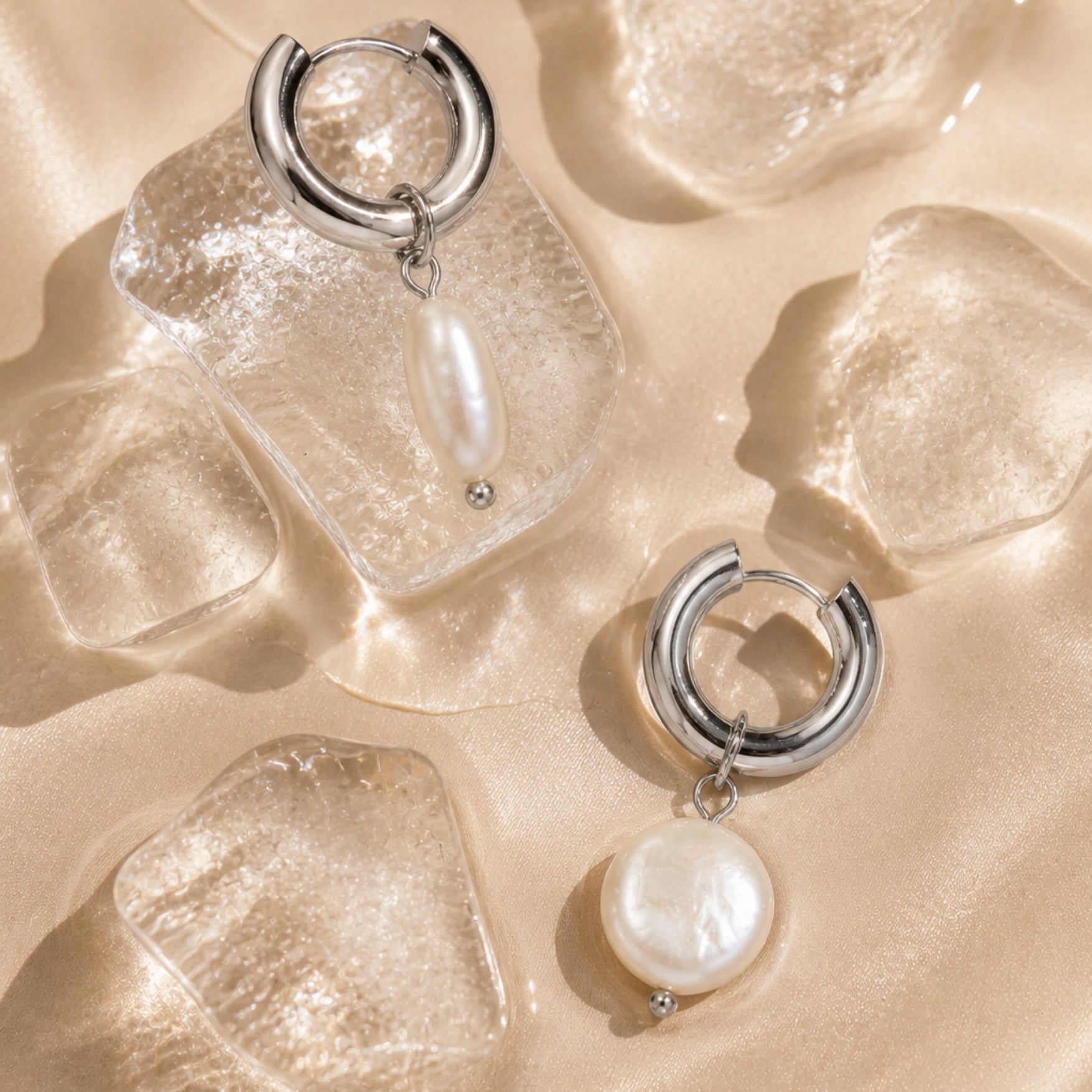 Athena Chunky Pearl Hoops