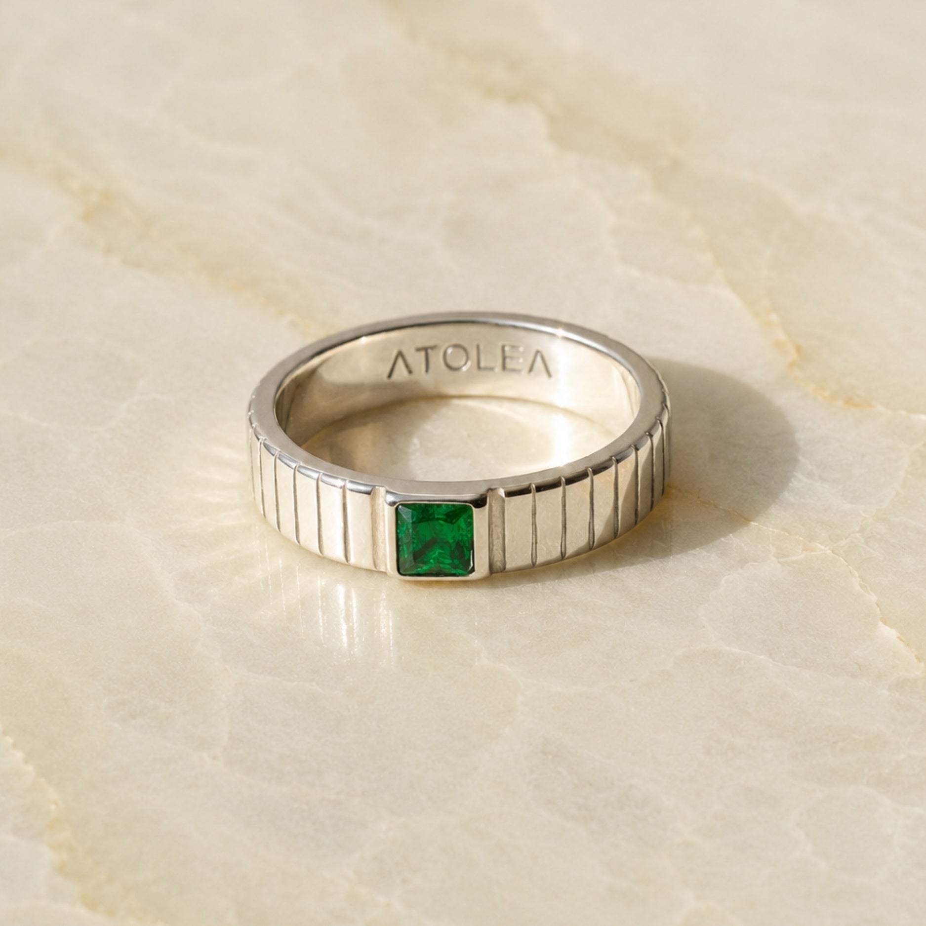 Athena Chunky Emerald Ring