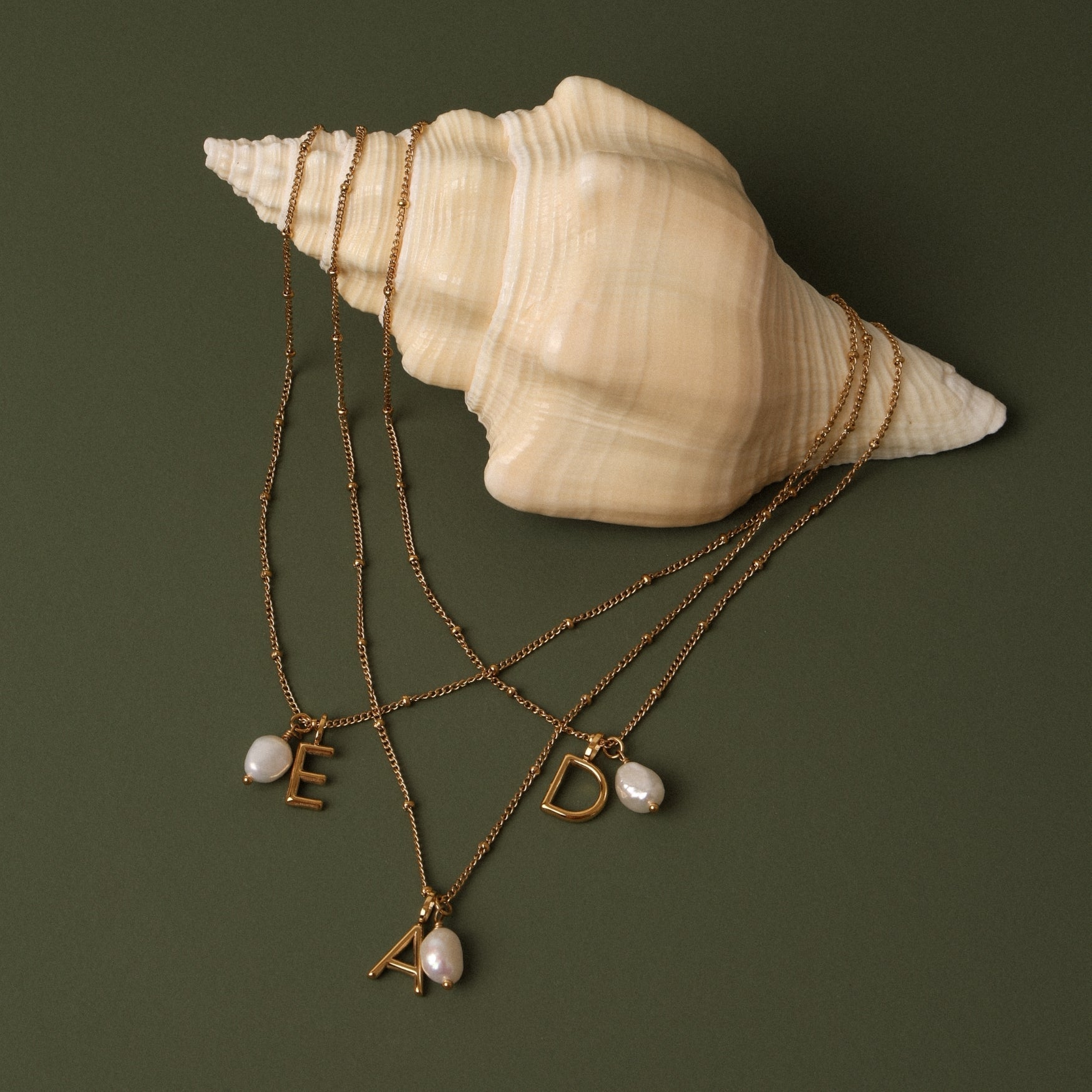 Athena Initial & Pearl Necklace