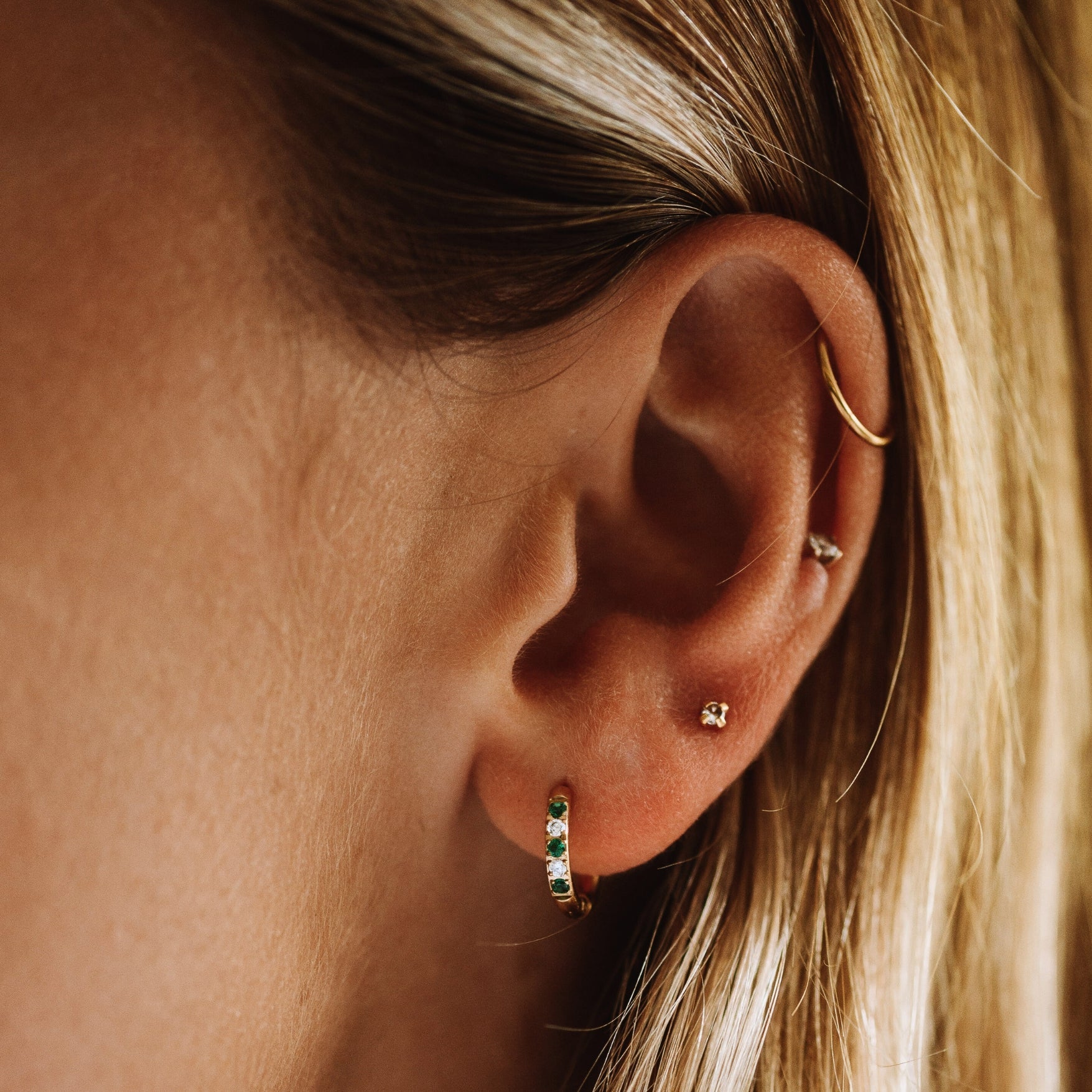 Athena Oasis Green Hoops Earrings