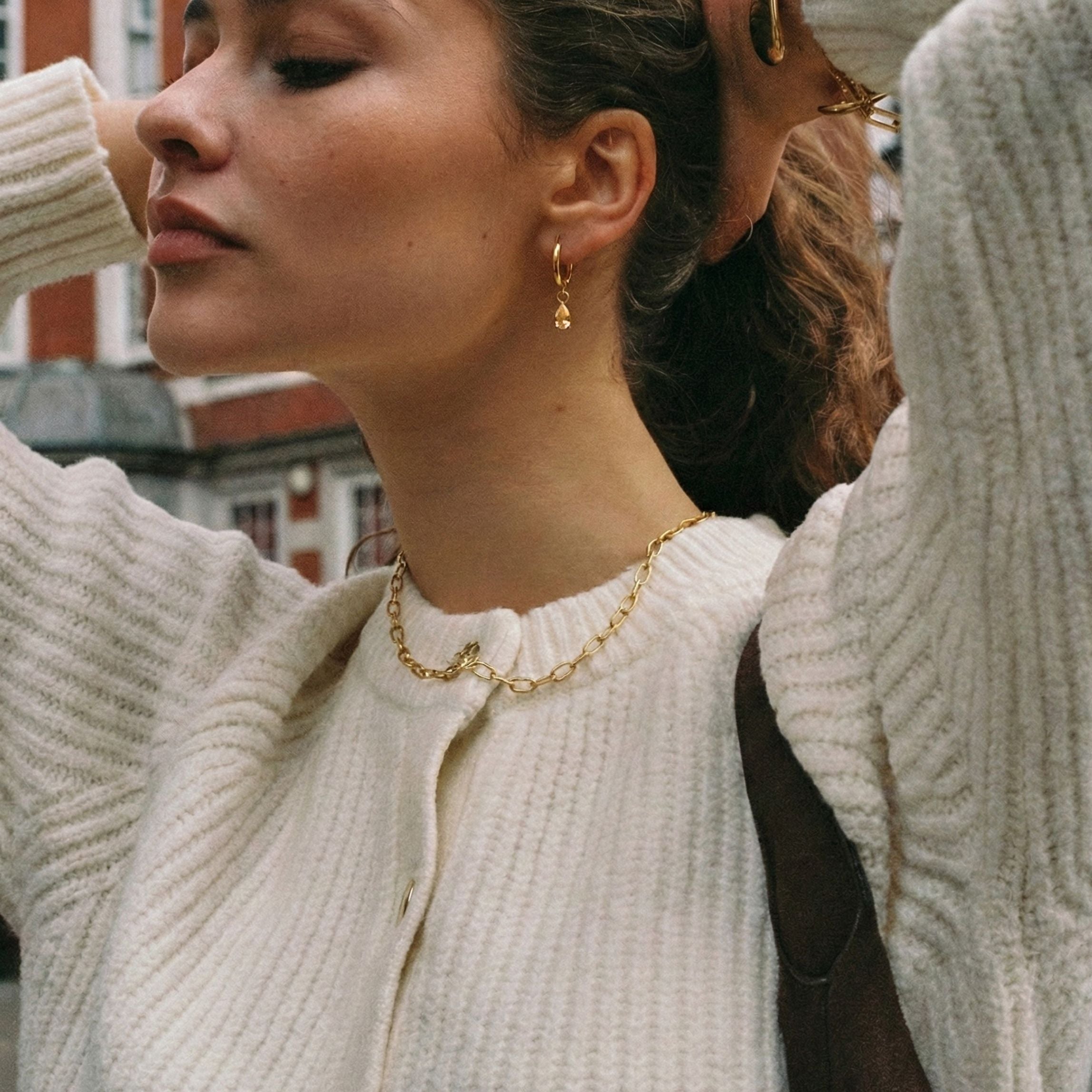 Athena Rosé Drop Earrings