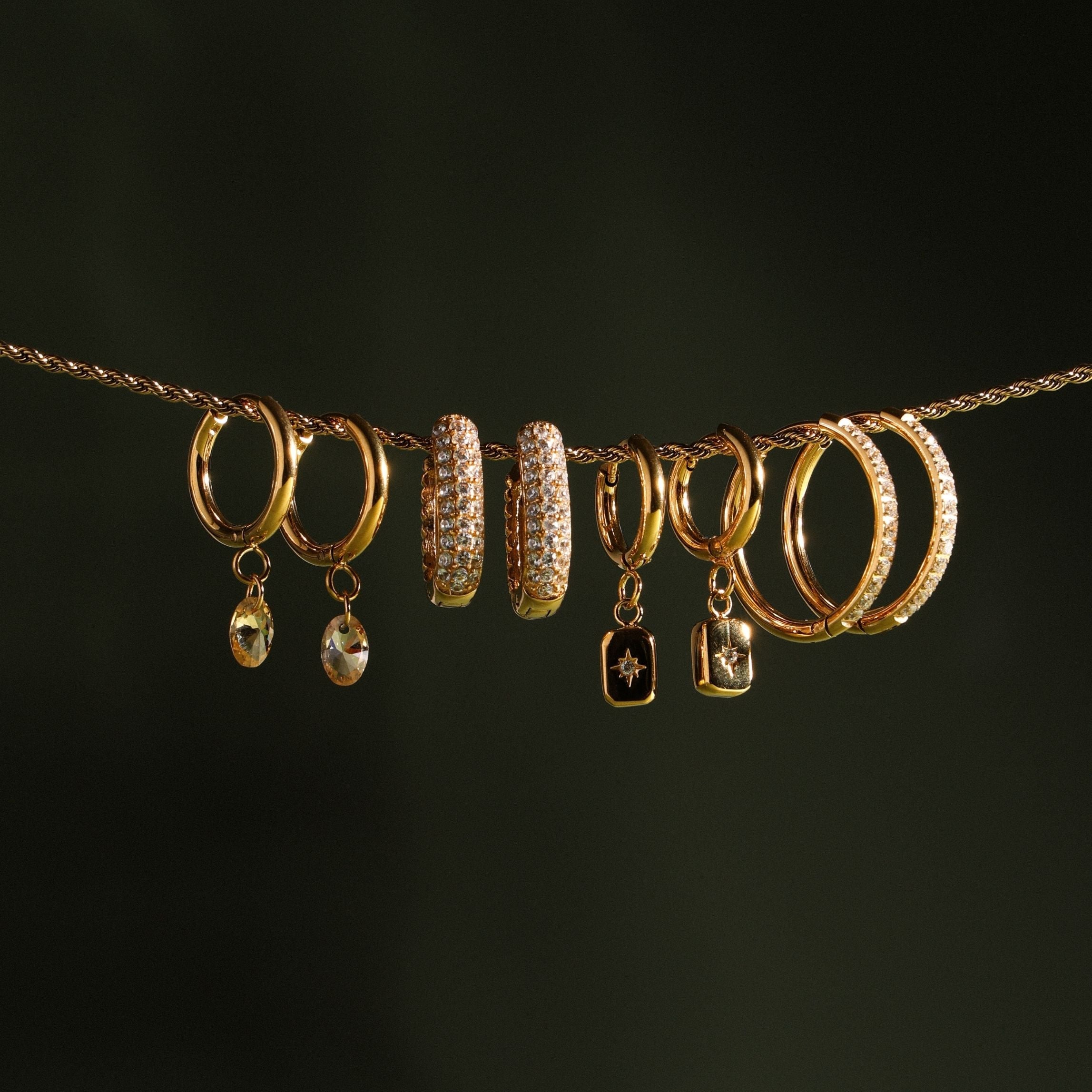 Athena Large Pavé Hoops