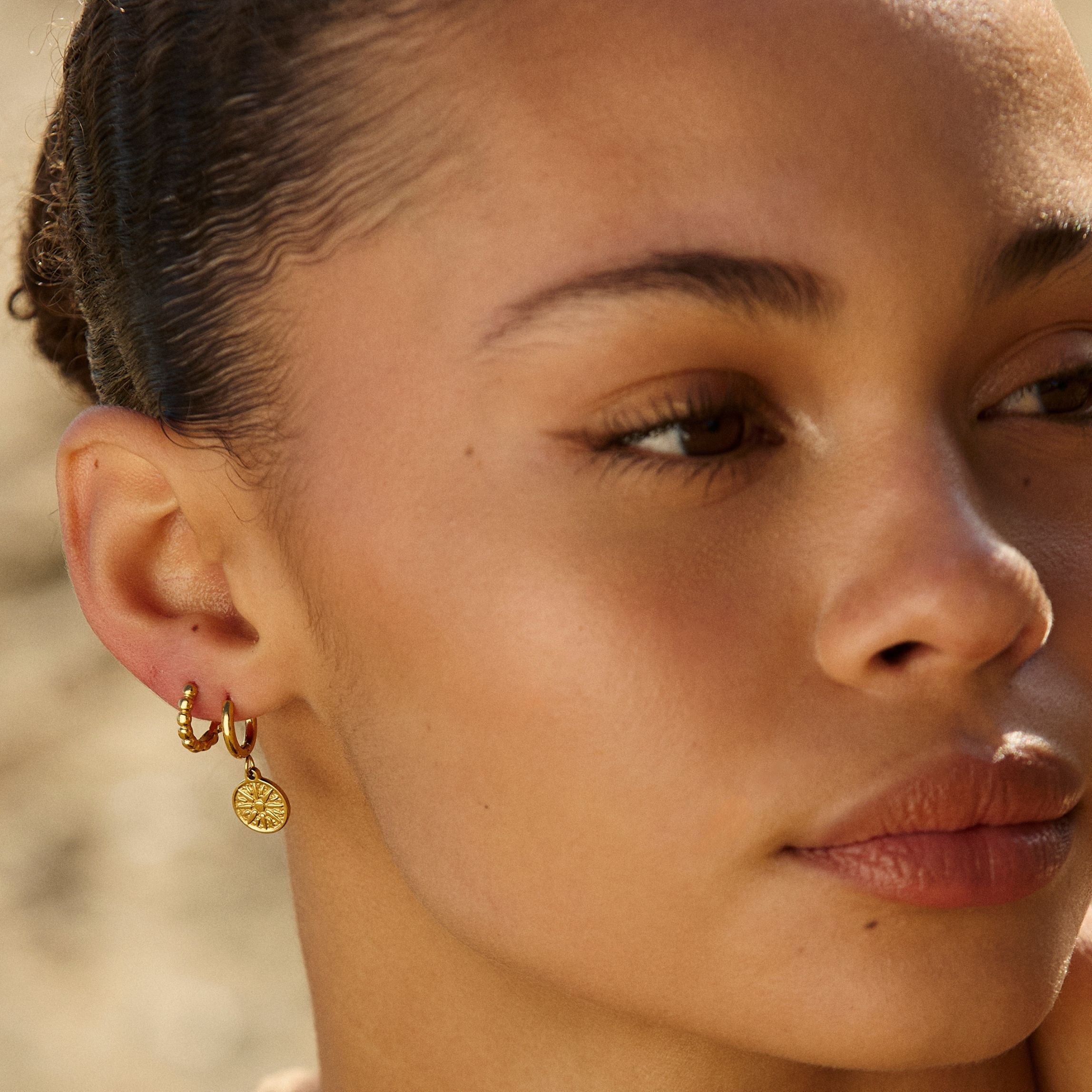 Athena Beaded Hoops Earrings