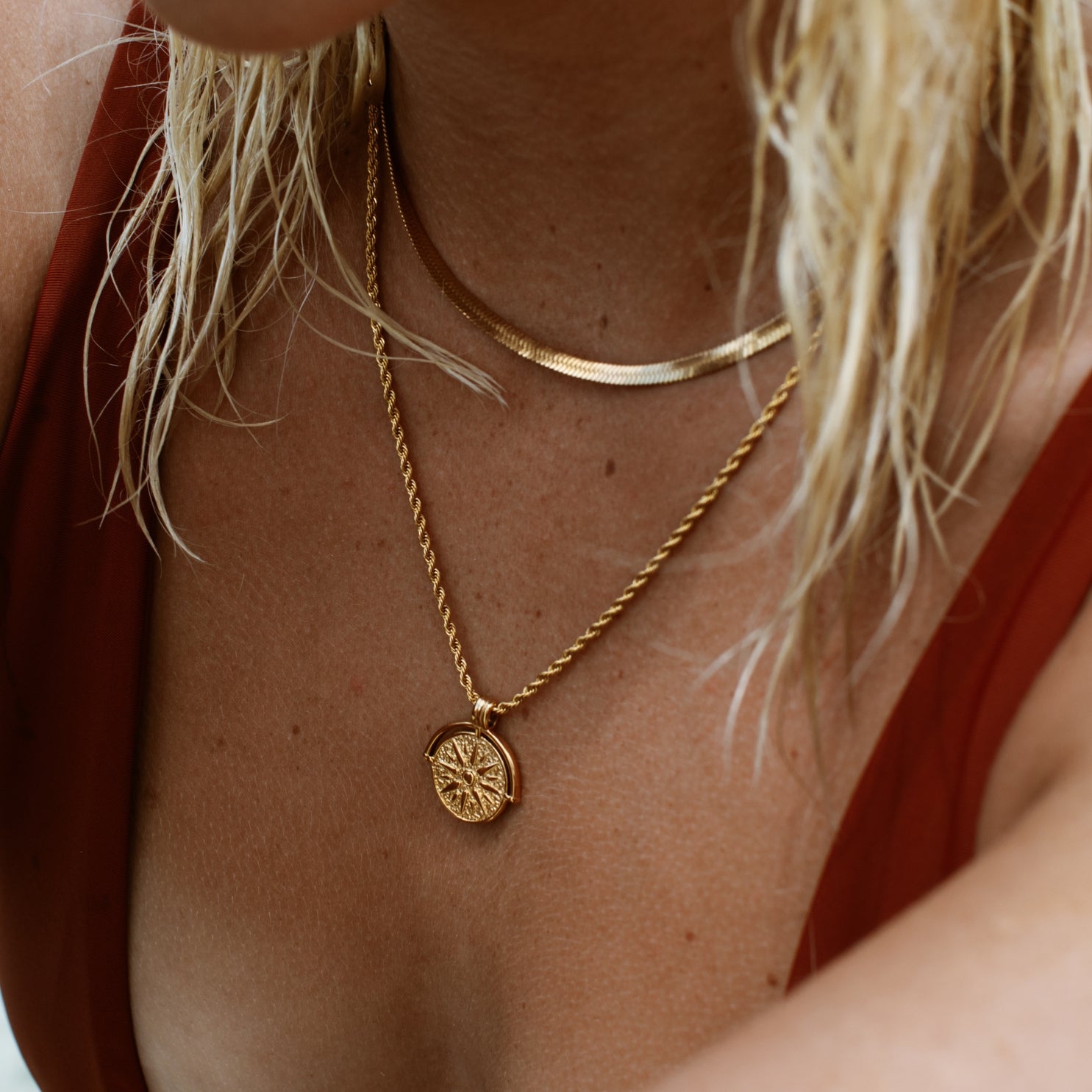 Athena Golden Sun Necklace